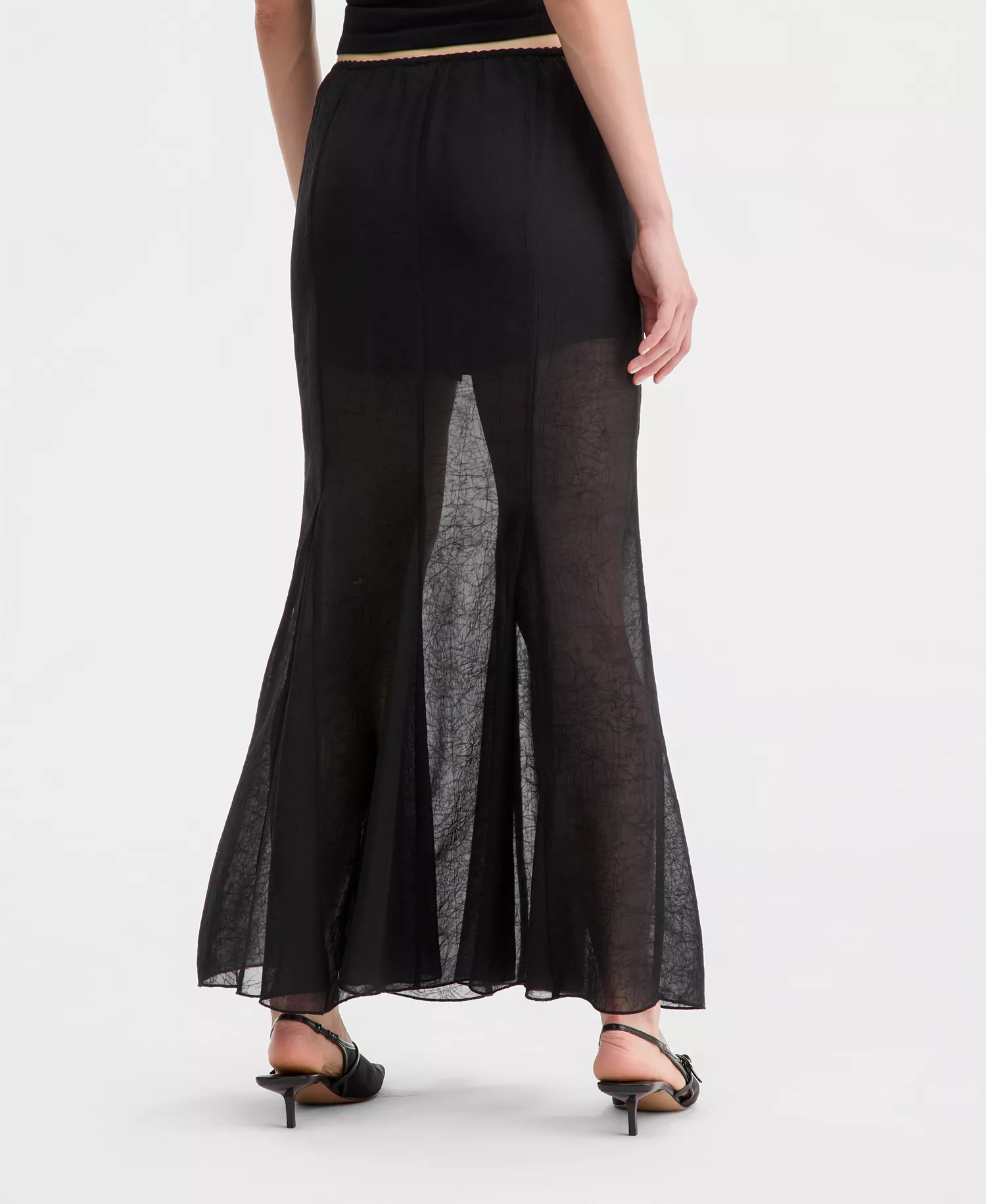 Women's Godet Maxi Skirt, Macy's Exclusive - Deep Black - L
