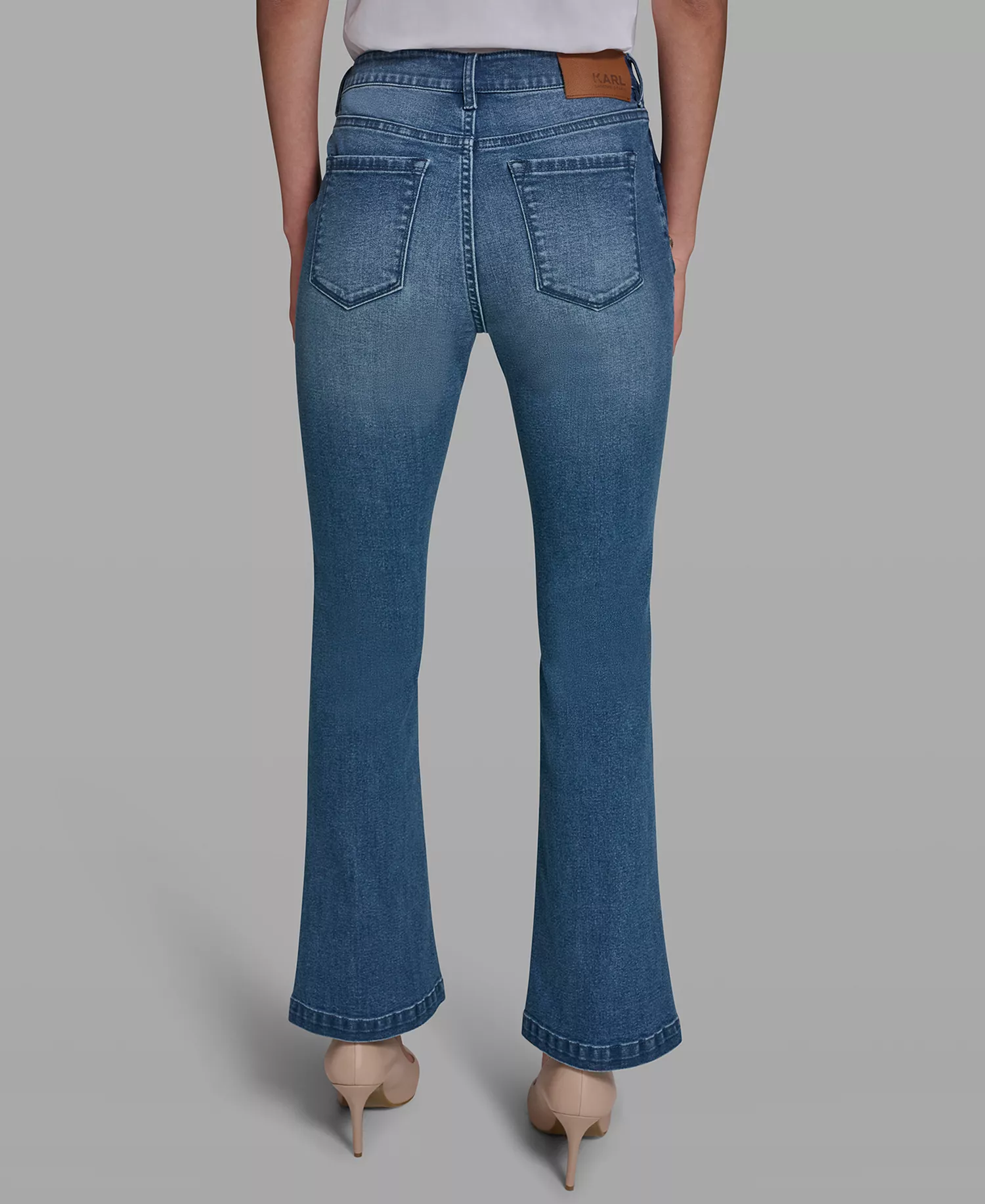 Petite Mid Rise Denim Pants - Steel Blue - 10P