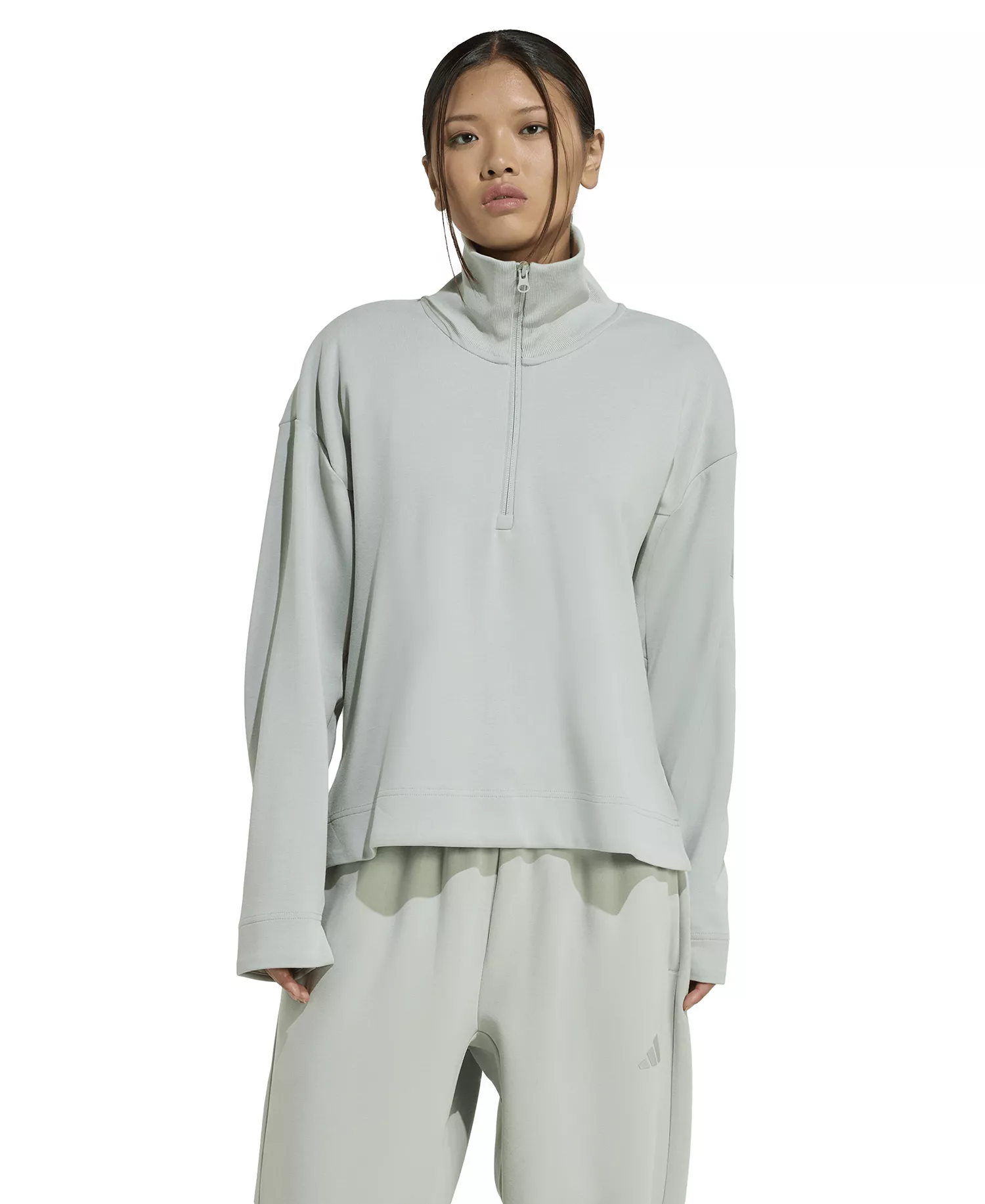 Women's Lux Quarter-Zip Sweatshirt - Wonder Sage - 2XL