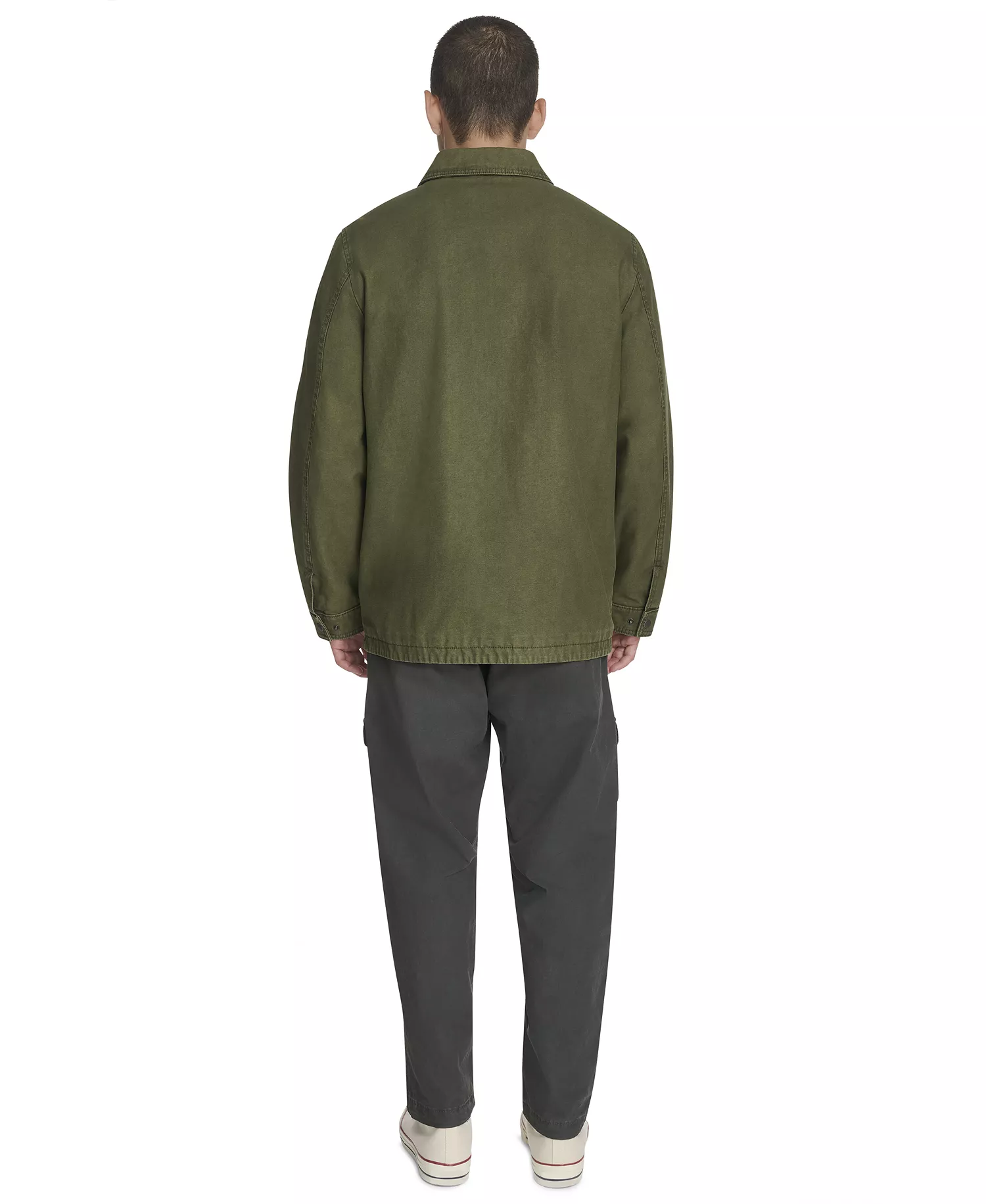 Men's Two-Pocket Utility Zippered Shirt Jacket - Olive - 2XL