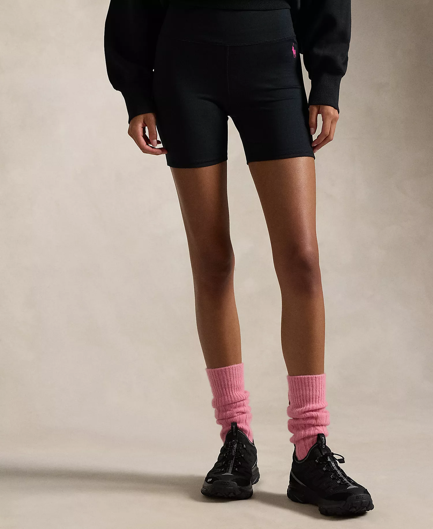 Women's Pink Pony Performance Bike Shorts - Black - L