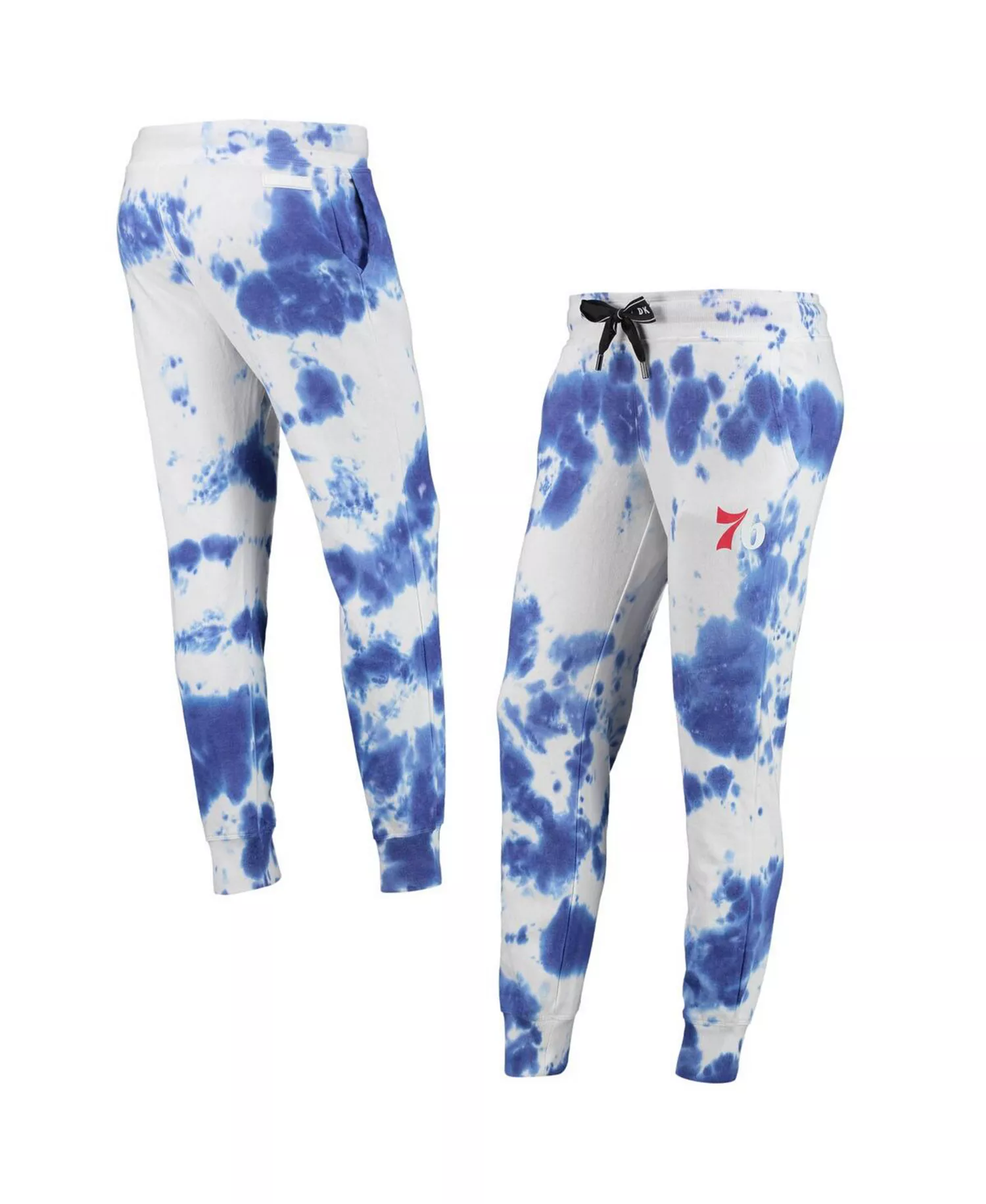 Women's White and Royal Philadelphia 76ers Melody Tie-Dye Jogger Pants - White, Royal - M