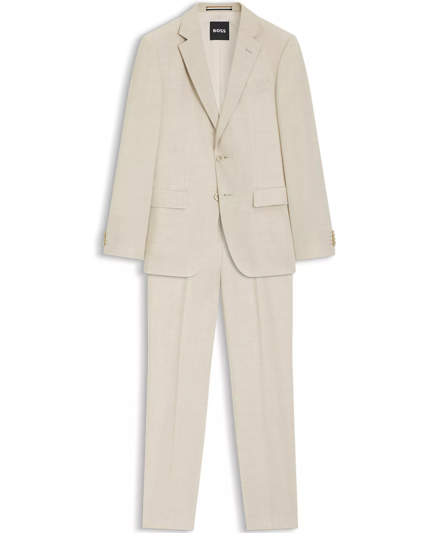 BOSS by Men's Micro-Patterned 2-Piece Slim-Fit Suit - Open Beige - 36R