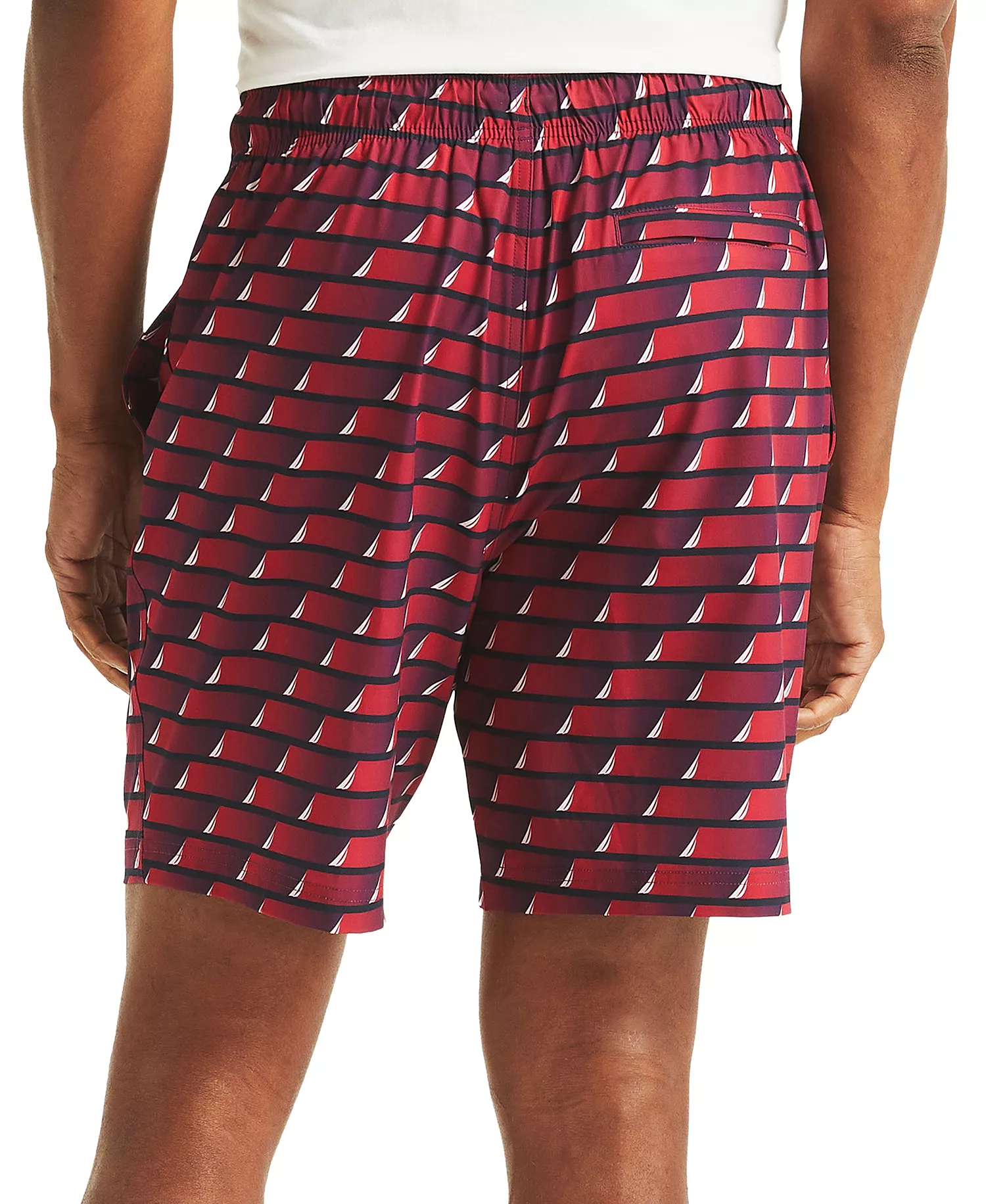 Men's Printed Drawstring Quick Dry 6" Swim Trunks - Nautical Red - 2XL