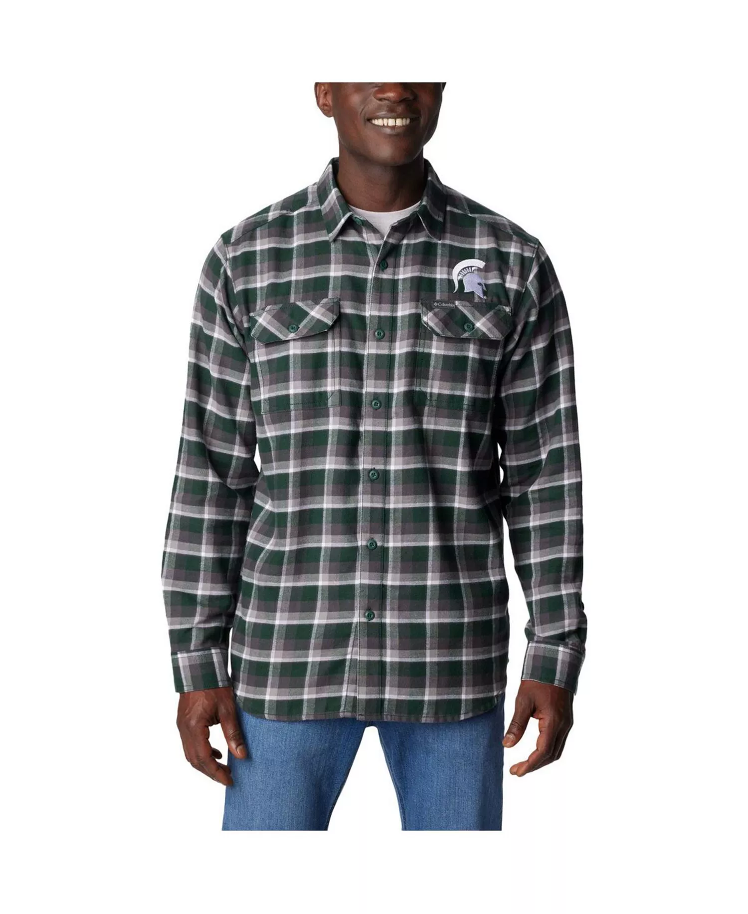 Men's Green Michigan State Spartans Flare Gun Flannel Long Sleeve Shirt - Green - 2XL