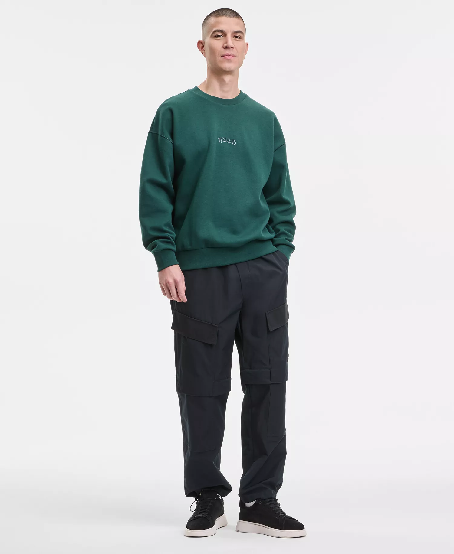 Men's Dadsino Embroidered Sweatshirt - Open Green - 2XL