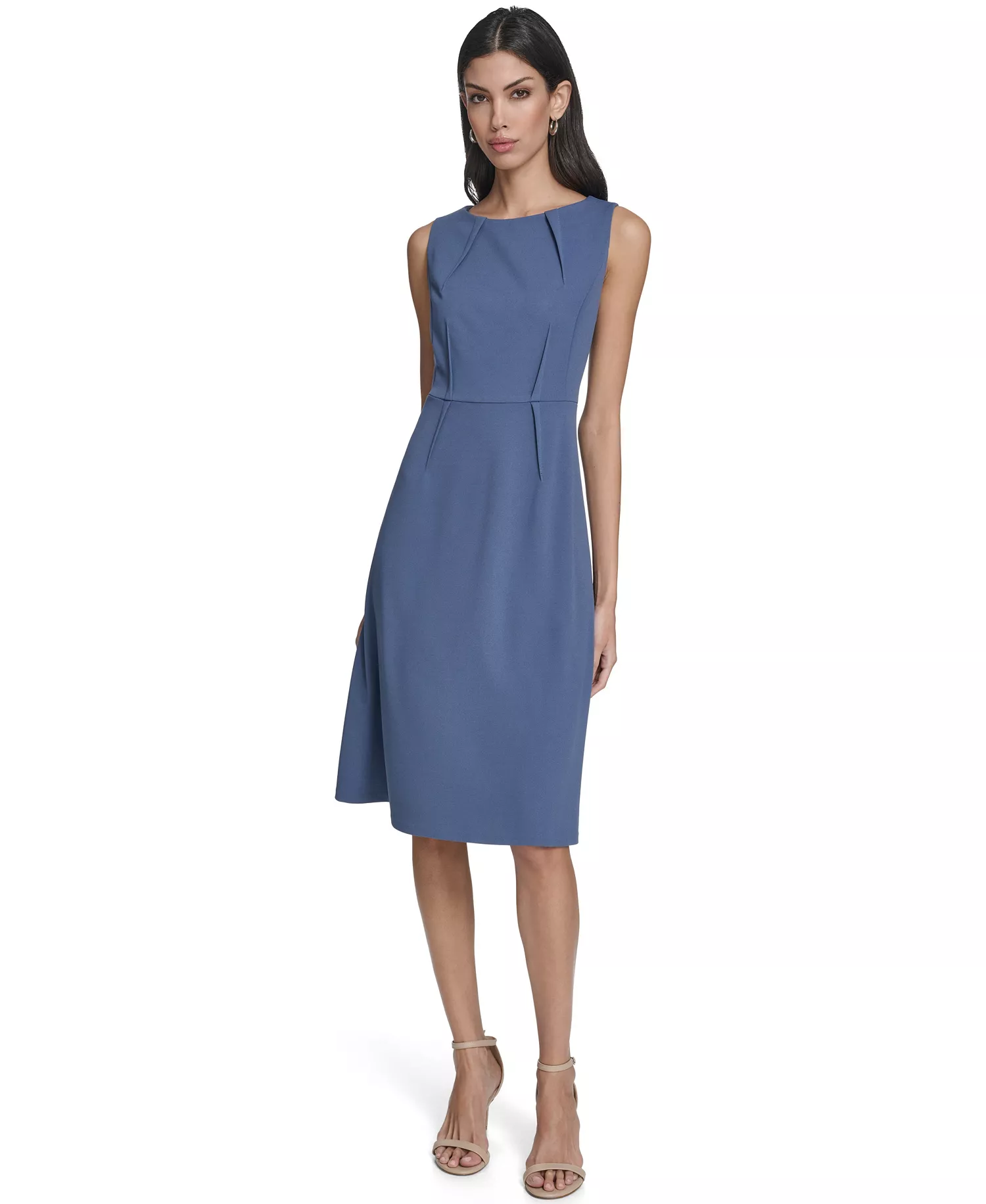 Women's Sleeveless Seamed Midi Dress - Vintage Indigo - 10