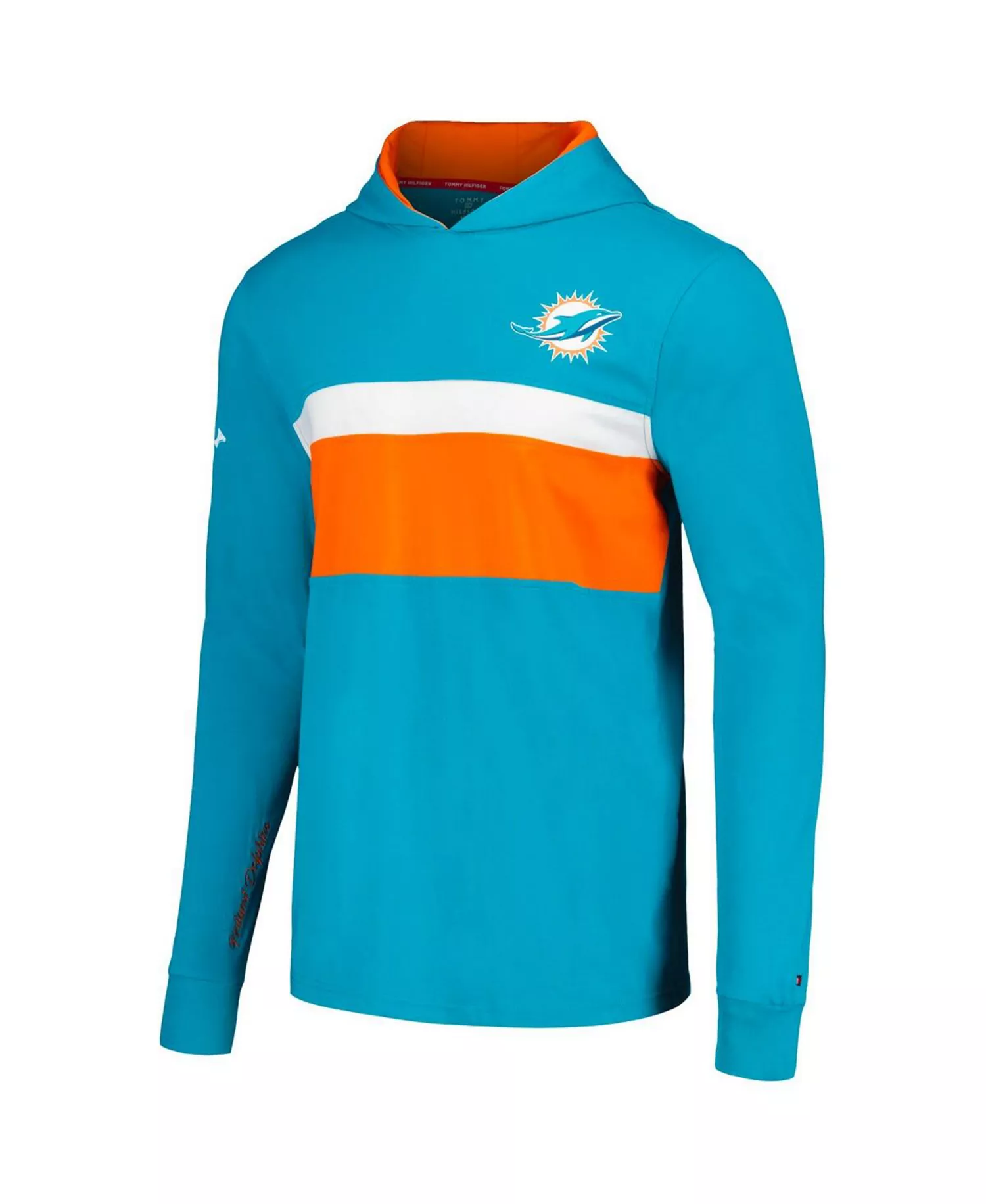 Men's Aqua Miami Dolphins Morgan Long Sleeve Hoodie T-shirt - Aqua - 2XL