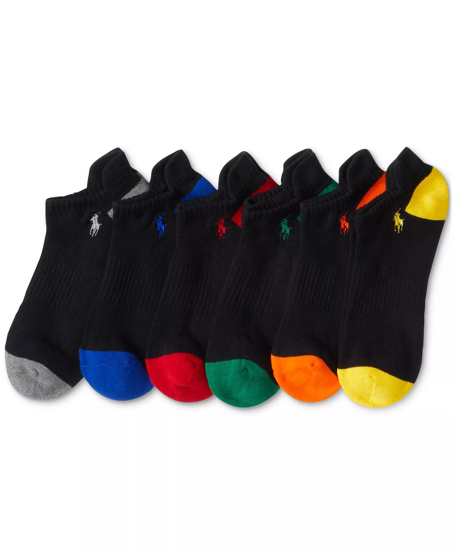 Men's Men's 6-Pk. Performance Colored Heel Toe Low Cut Socks - Asst - 10-13