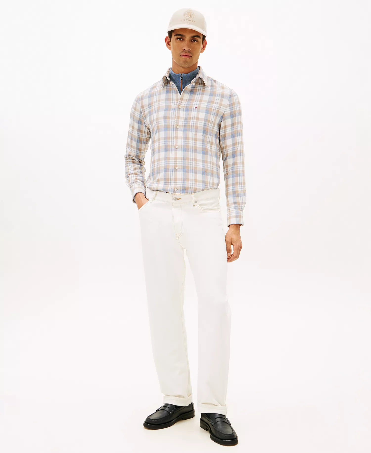 Men's Soft Touch Blend Check Shirt - Ivory Petal/Check - M