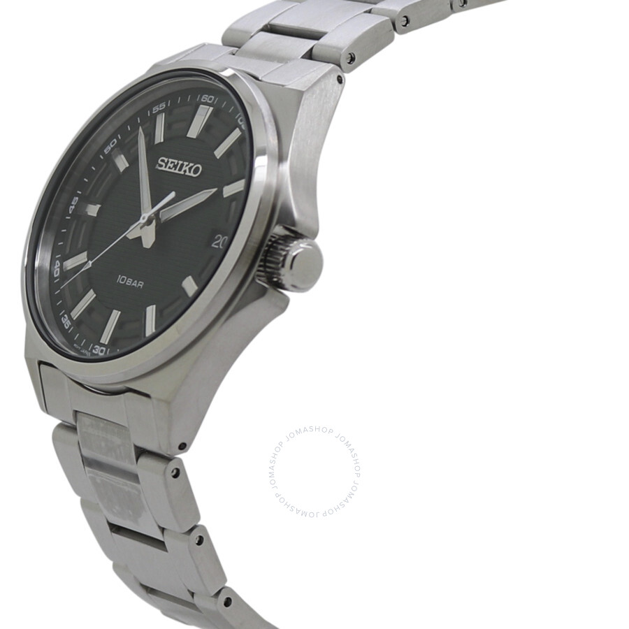 Seiko Quartz Green Dial Stainless Steel Men's Watch