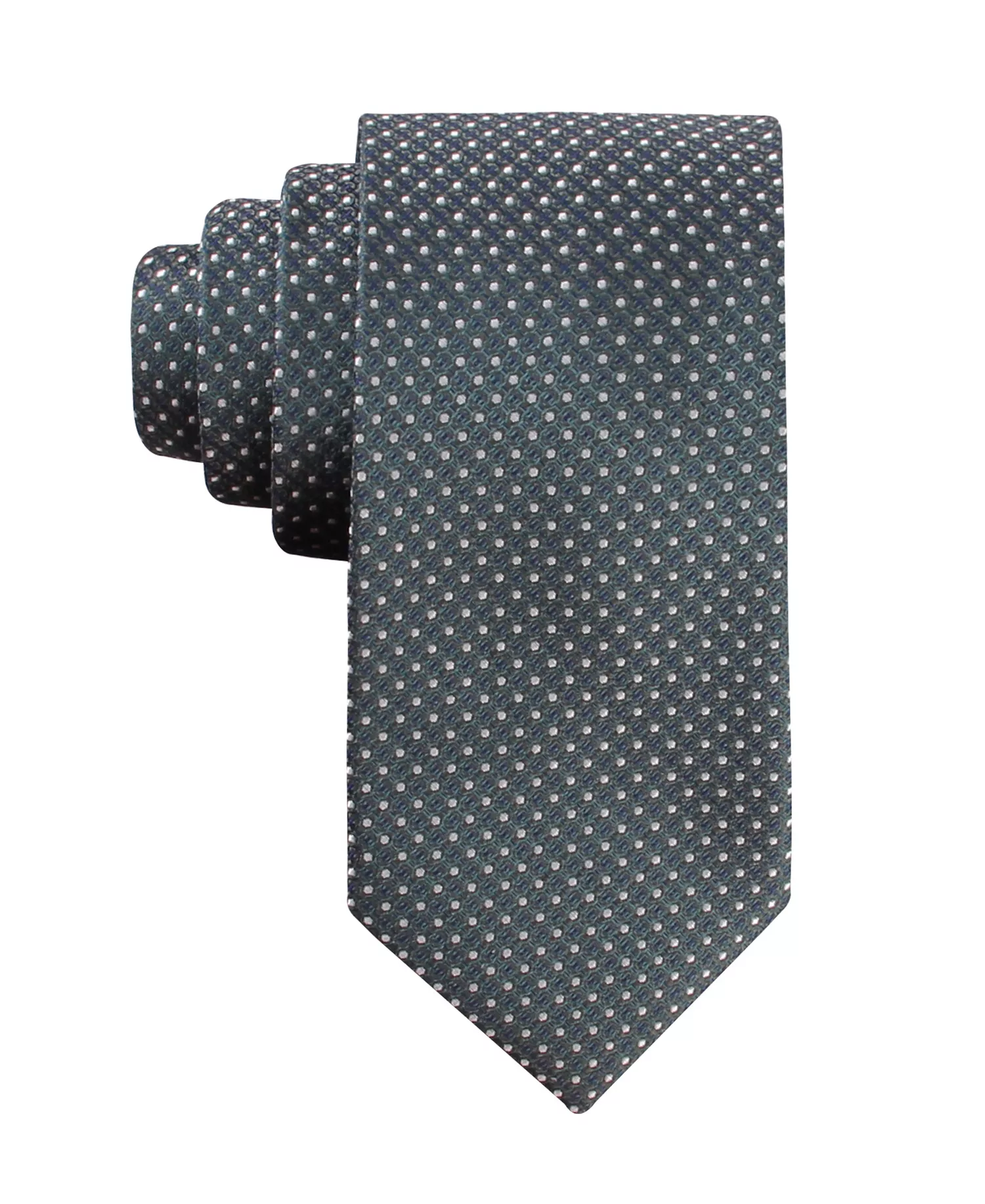 Men's Grant Micro Geometric Pattern Classic Tie - Dark teal - ONE SIZE