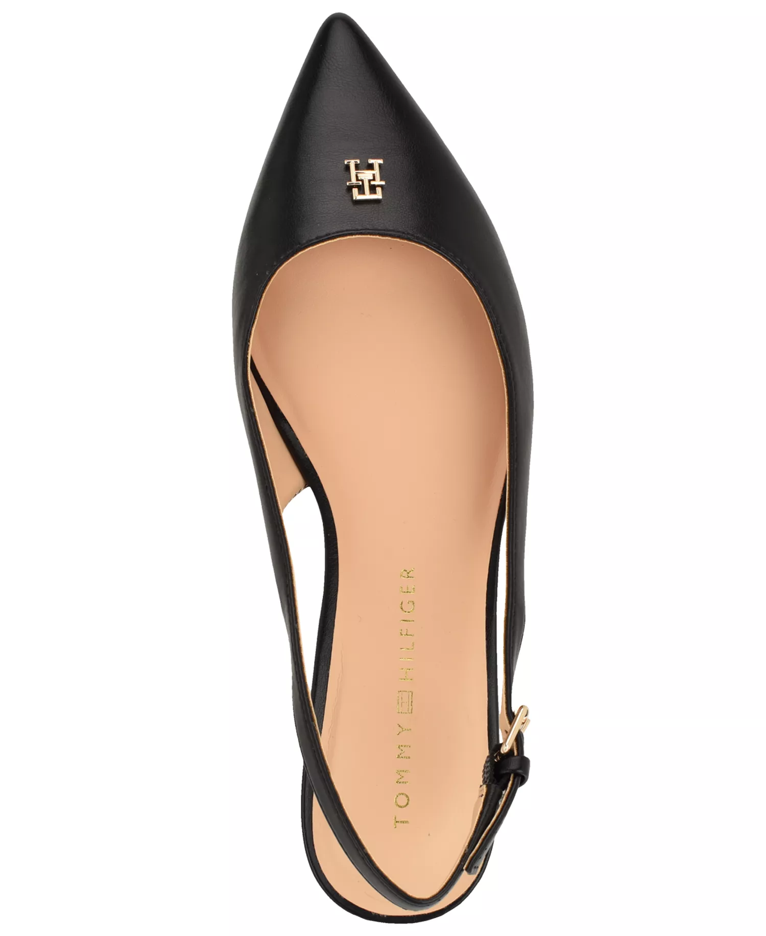 Women's Velina Pointed Toe Slingback Flats - Black - 10M