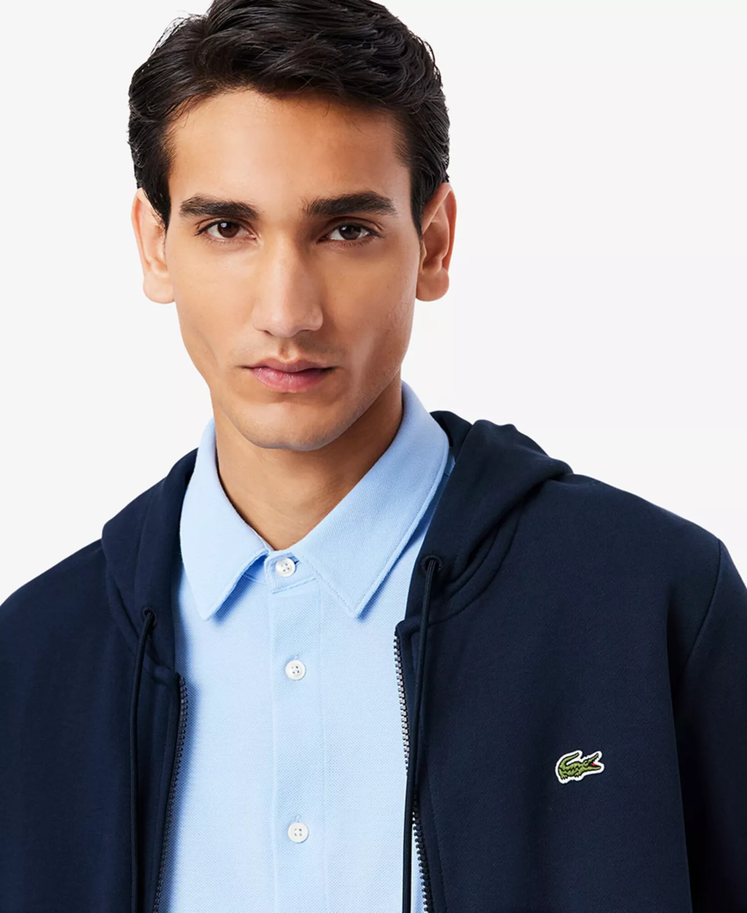 Men's Zip-Up Fleece Hoodie - 1Navy Blue - 2XL