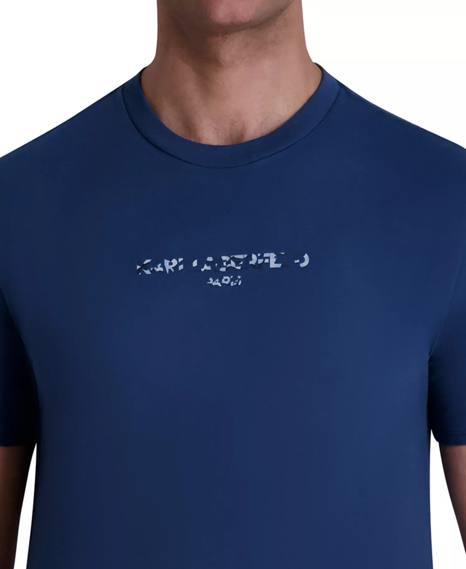 Men's Short Sleeve Crewneck Raised Camo Logo T-Shirt - Dark denim - L