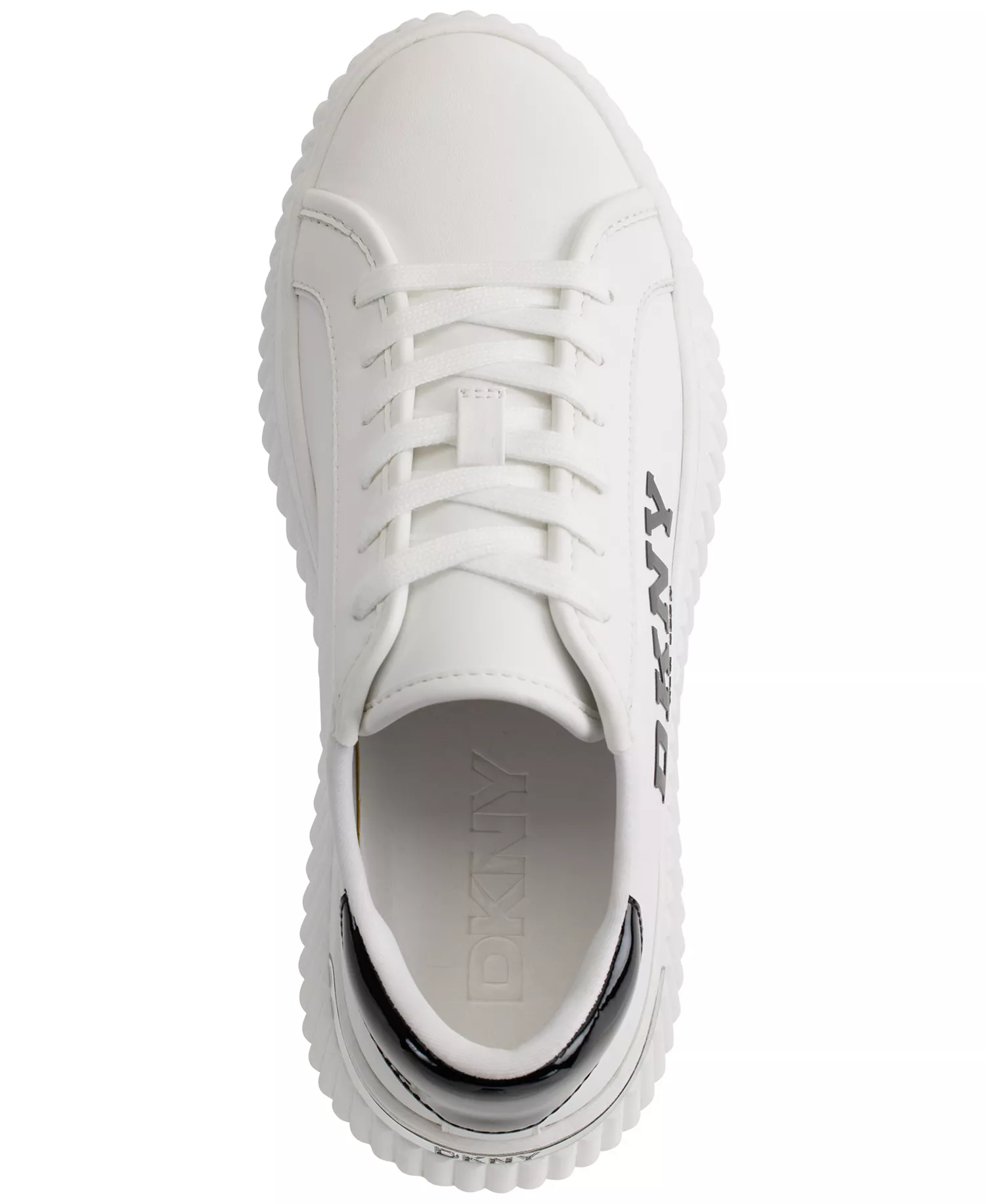 Women's Leon Lace-Up Logo Sneakers - Bright White/ Black - 10M