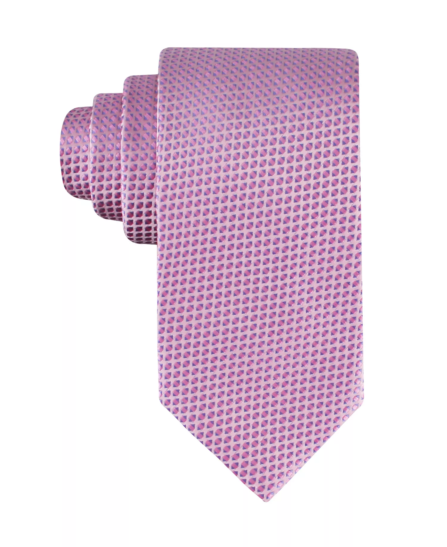 Men's Hans Micro Geometric Motif Pattern Tie - Pink - ONE SIZE