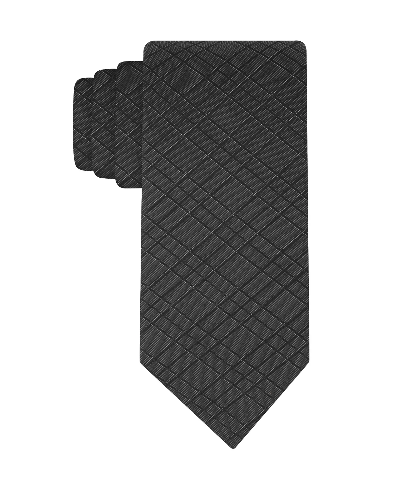 Men's Larson Plaid Tie - Black - ONE SIZE