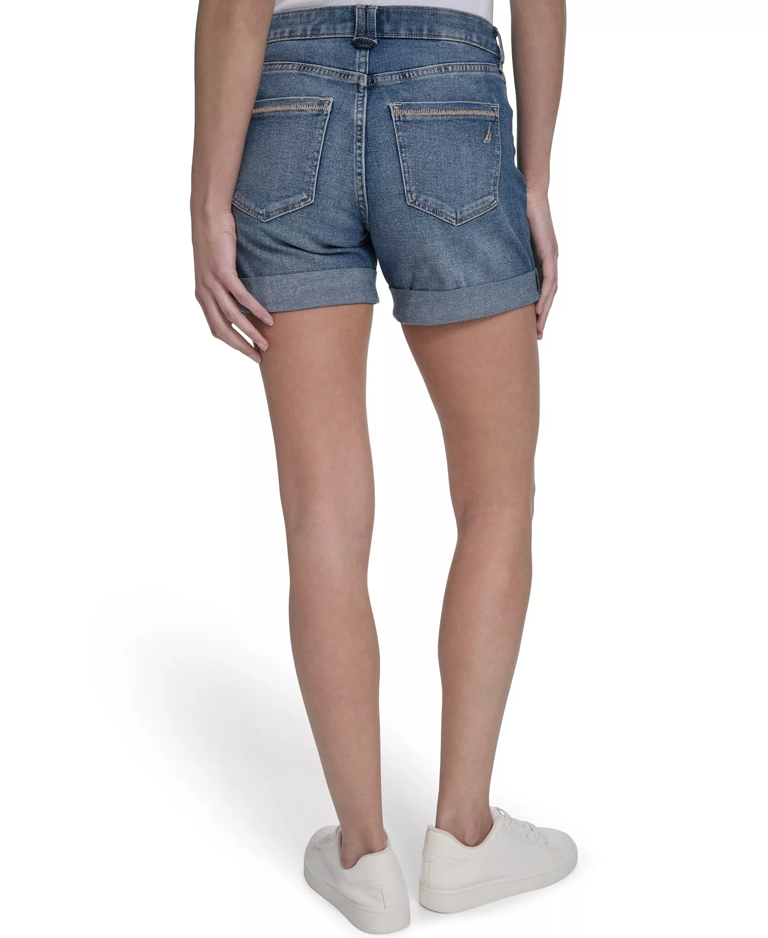 Women's Cuffed Denim Shorts - Vntge Blue - 10
