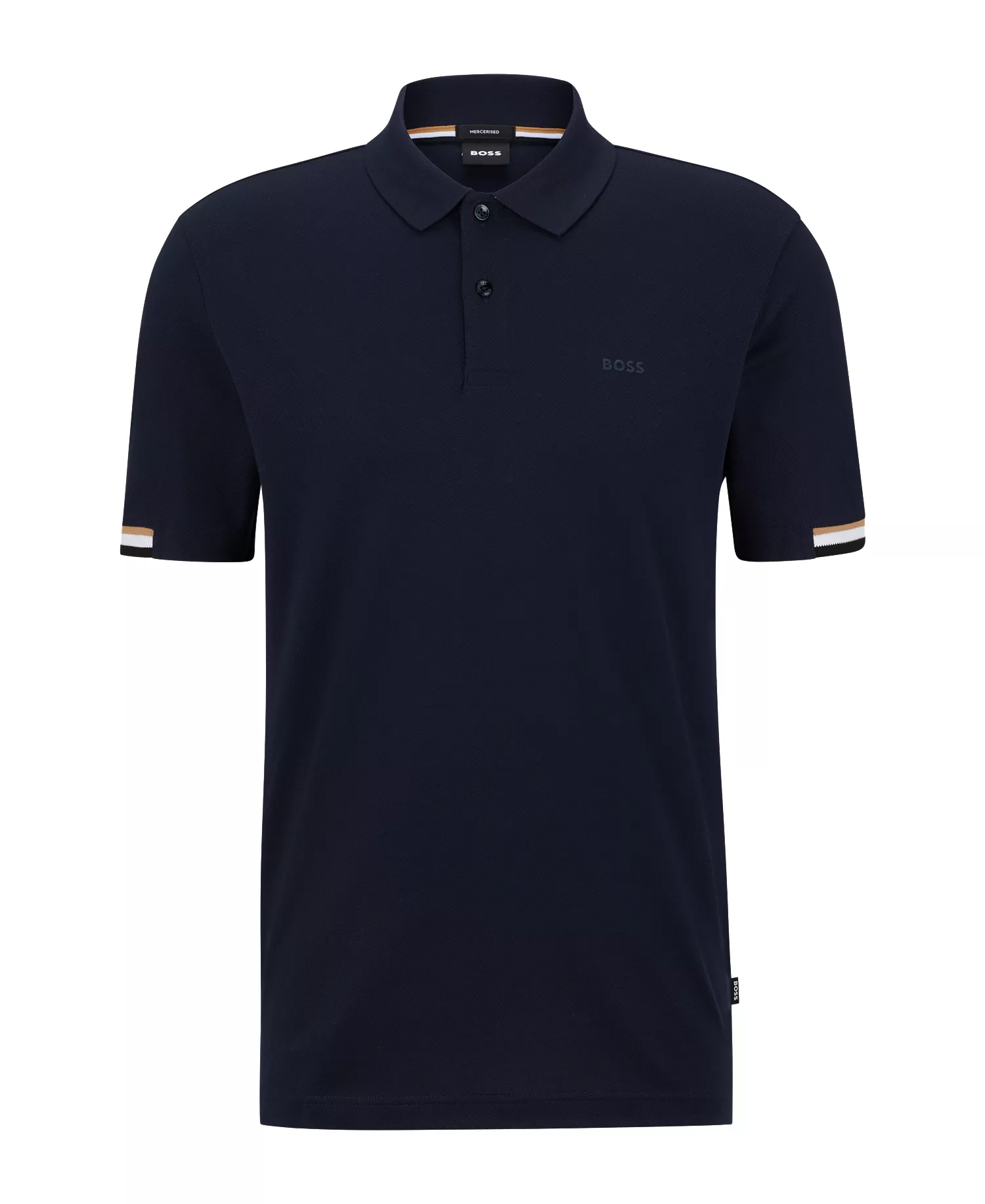 Men's Regular-Fit Rubberized Logo Polo Shirt - Dark Blue - L