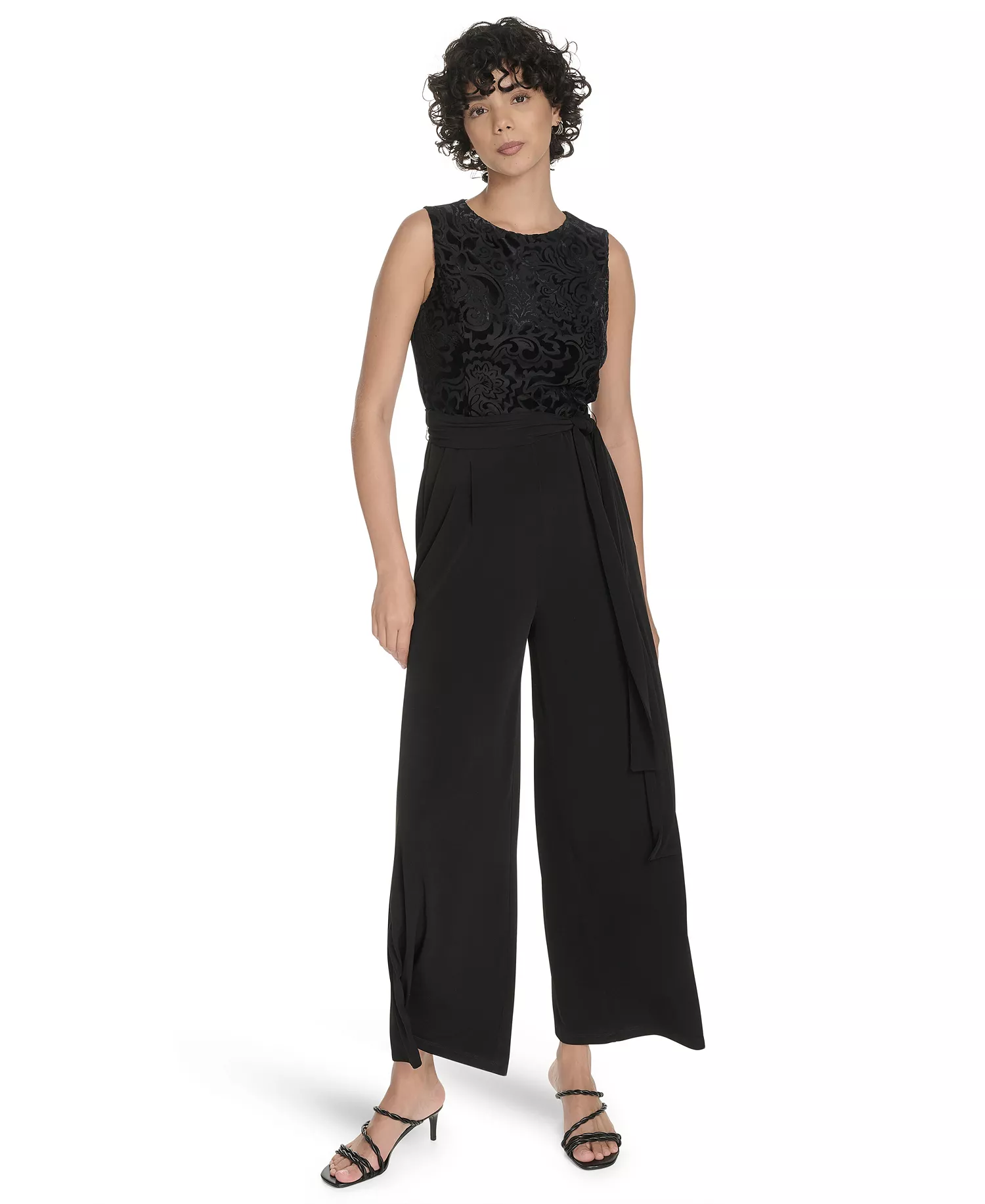 Women's Burnout Sleeveless Jumpsuit - Black - 10
