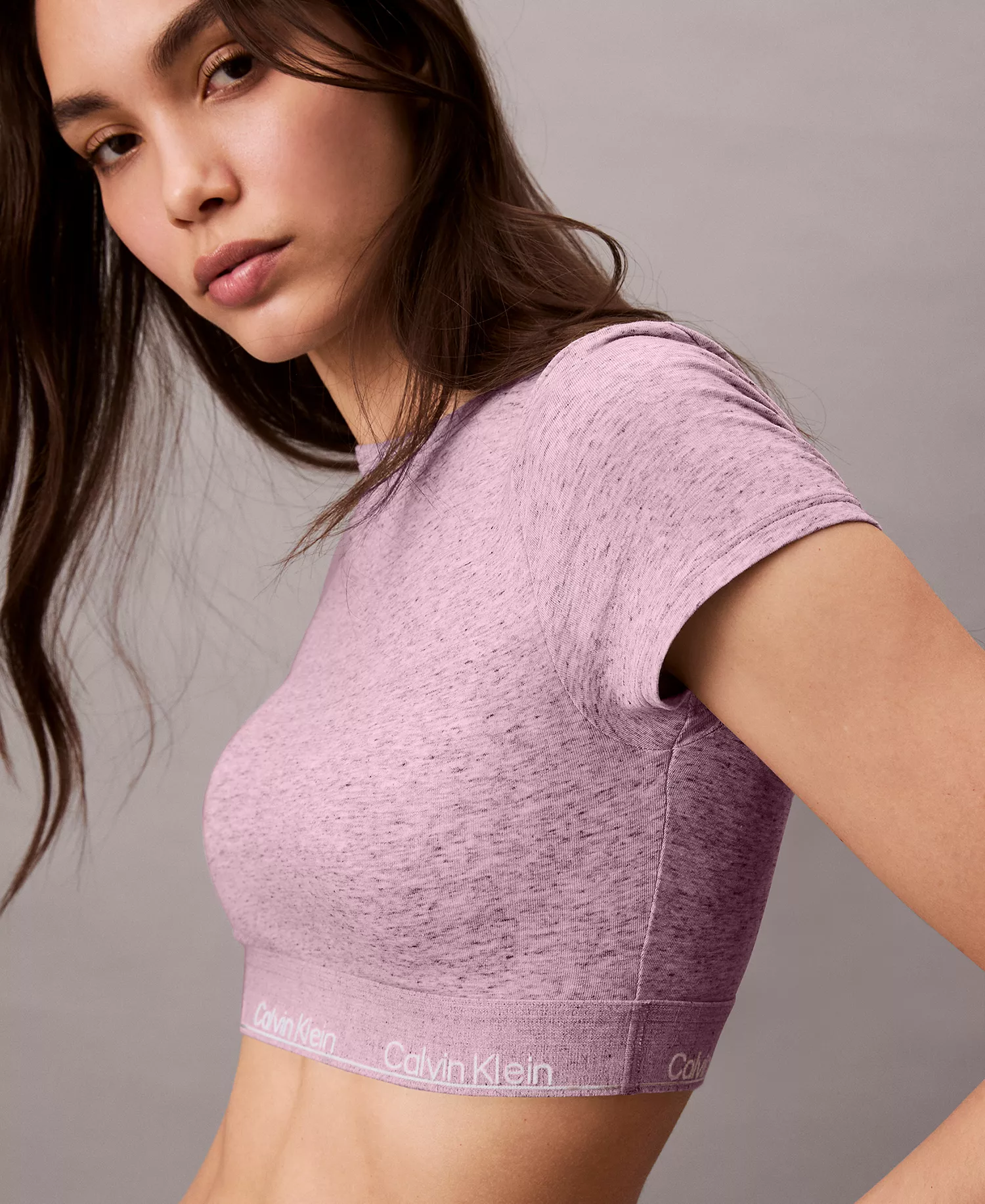 Women's Icon T-Shirt Logo-Hem Bralette  - Dream Pink - L