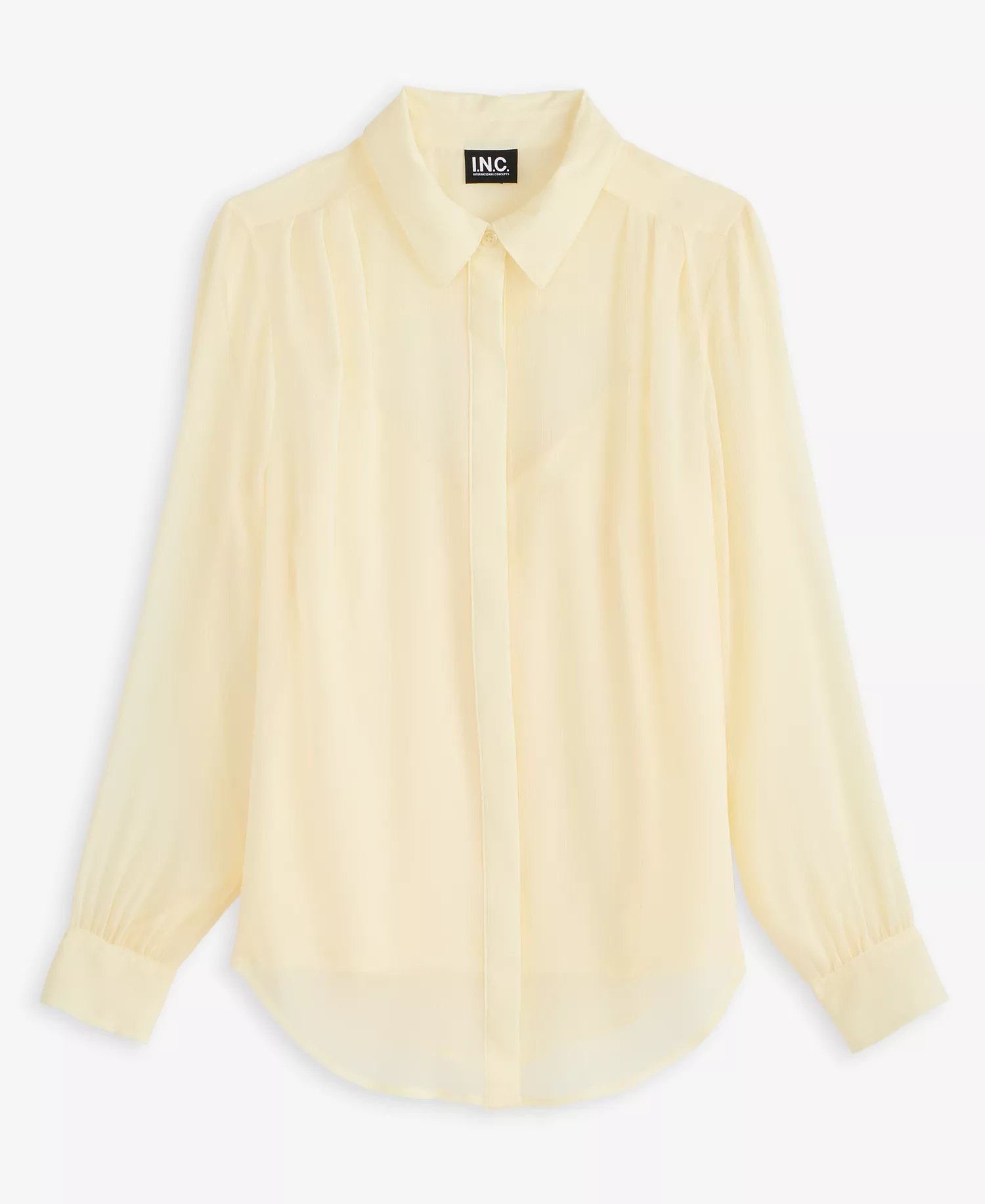 Petite Lined Sheer Blouse, Macy's Exclusive - Yellow Mist - P/L