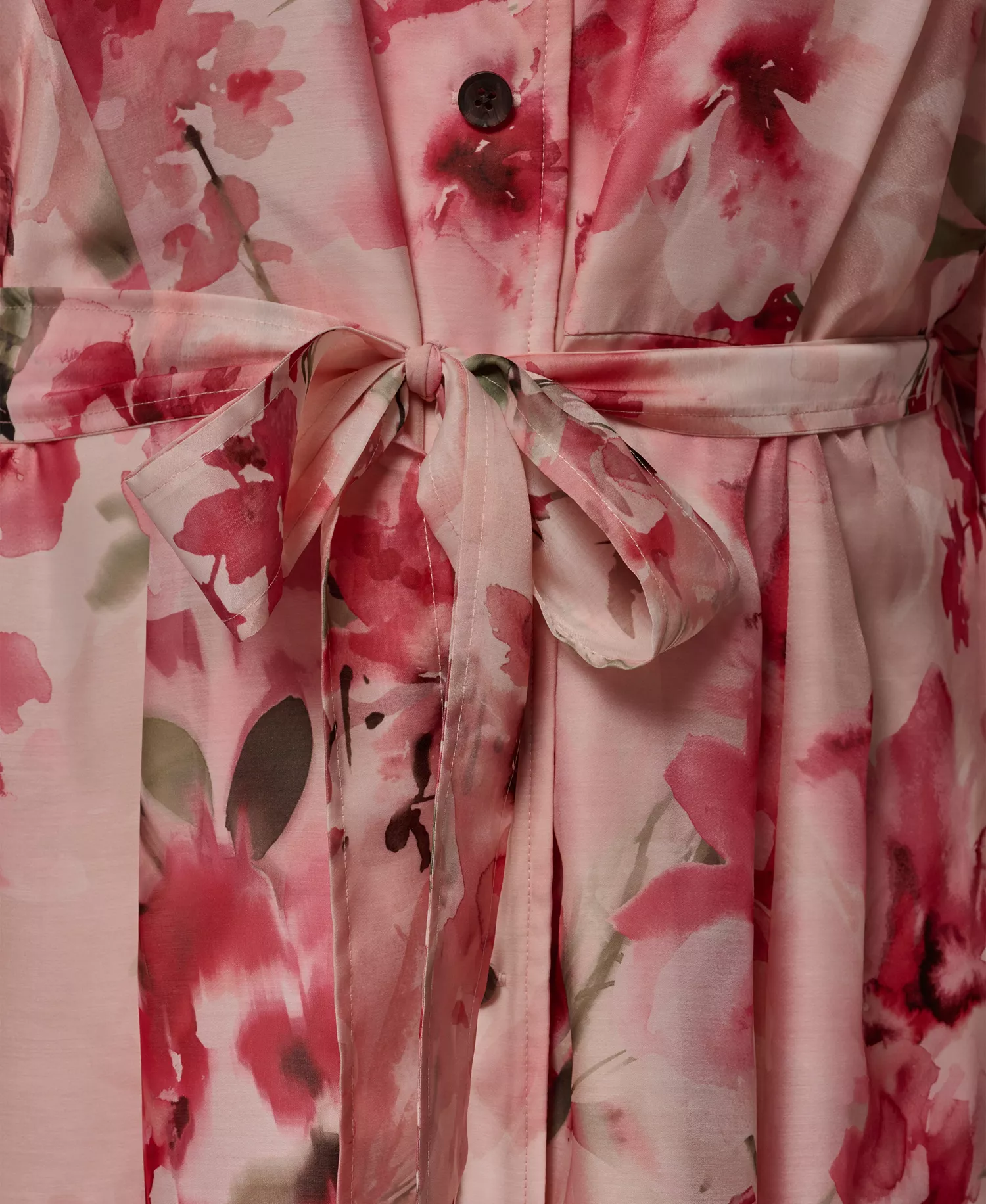 Plus Size Short-Sleeve Organza Shirt Dress - Geranium Multi - 14W