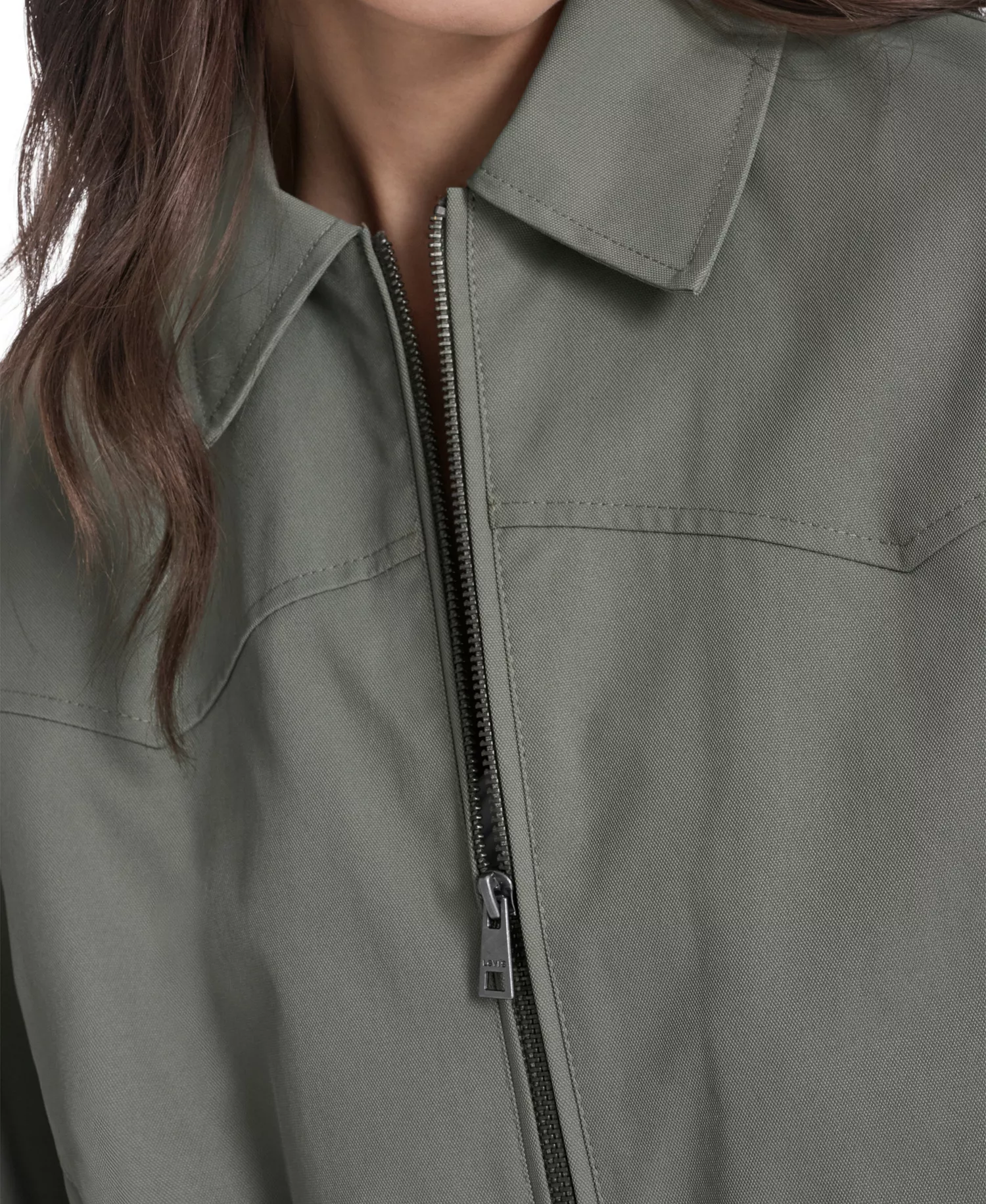 Women's Bubble Hem Bomber Jacket - Sage - L