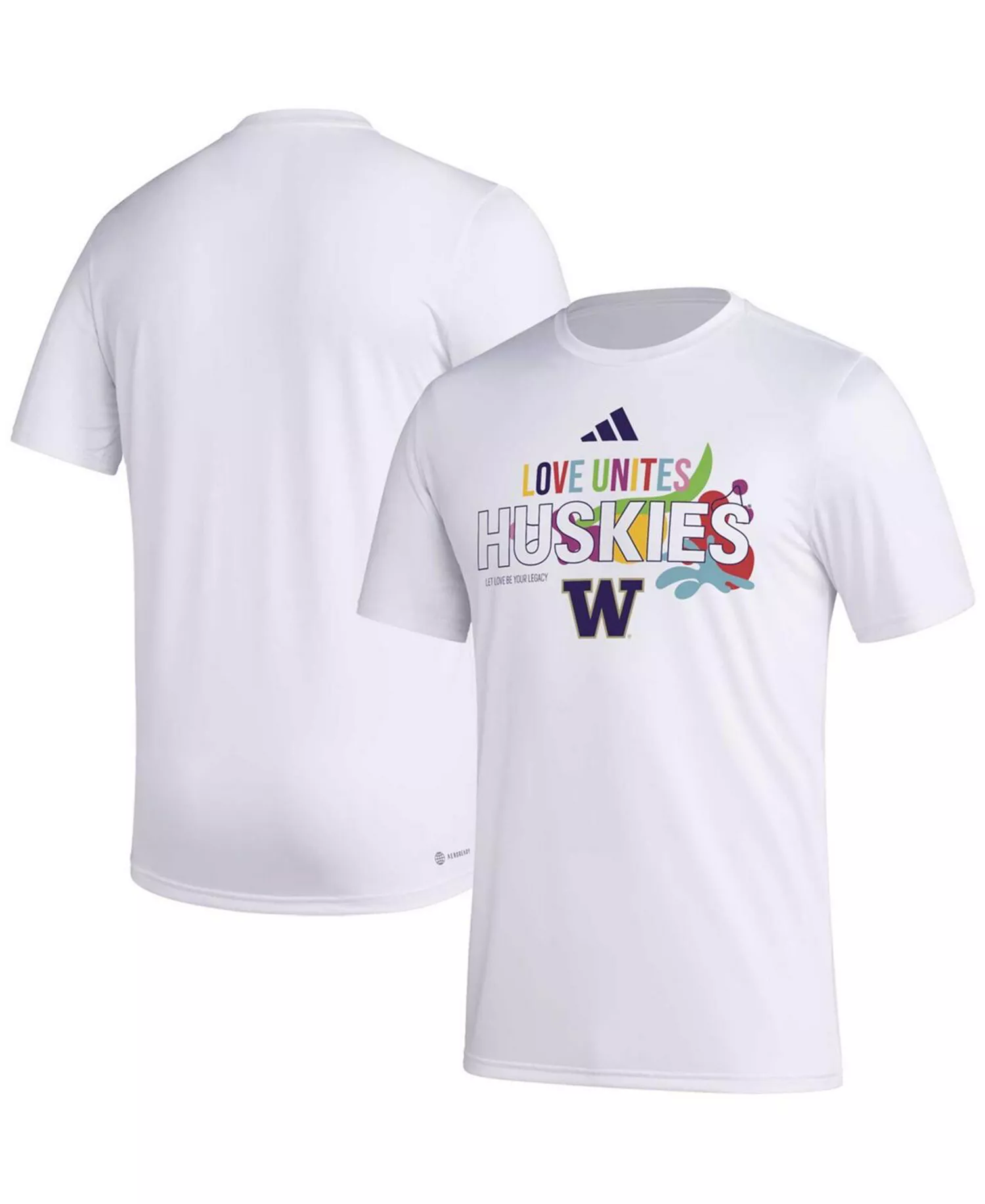 Men's x Rich Mnisi Pride Collection White Washington Huskies Pregame AEROREADY T-Shirt - White - L