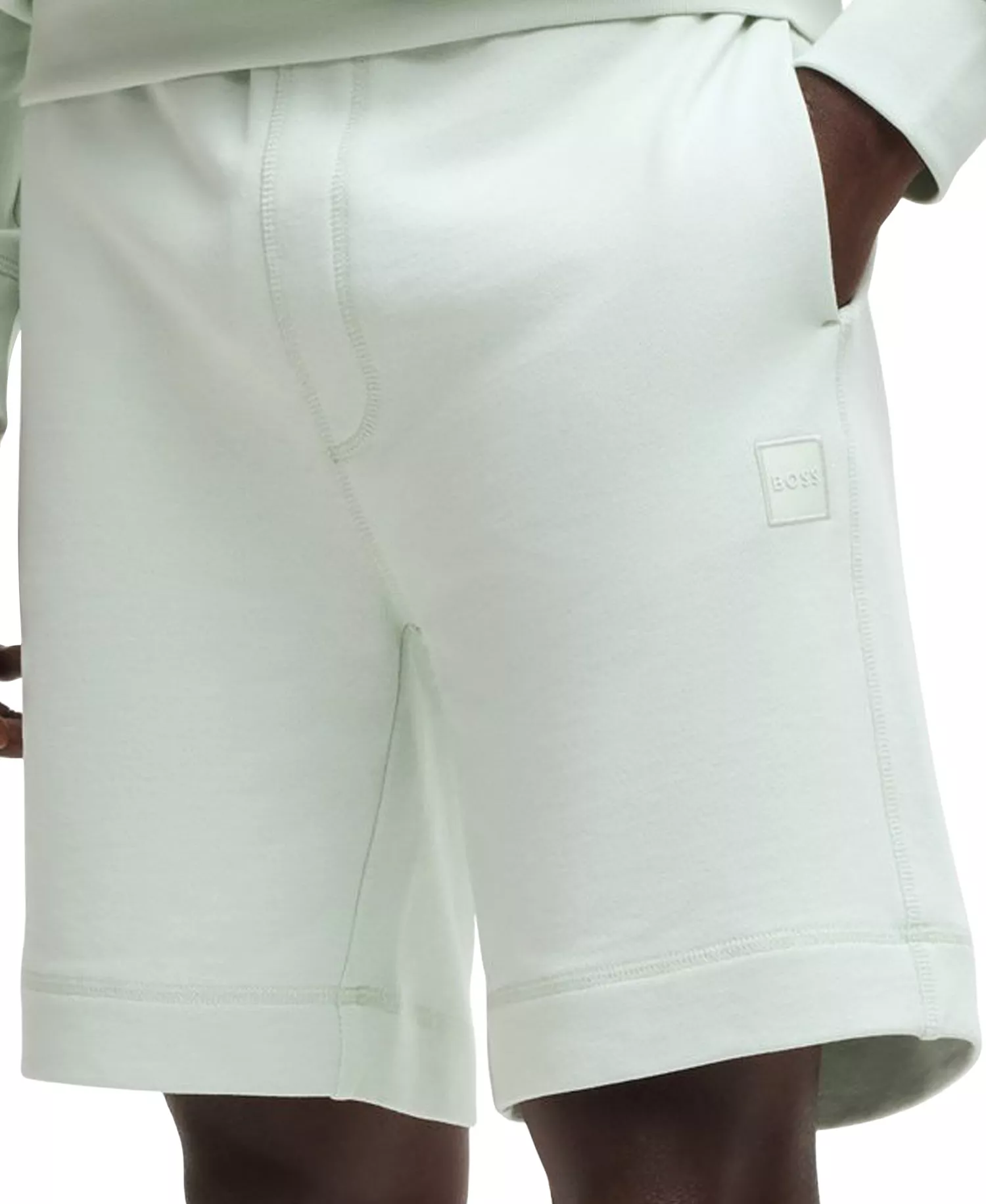 Men's Cotton-Terry Logo Patch Shorts - Light Blue - M