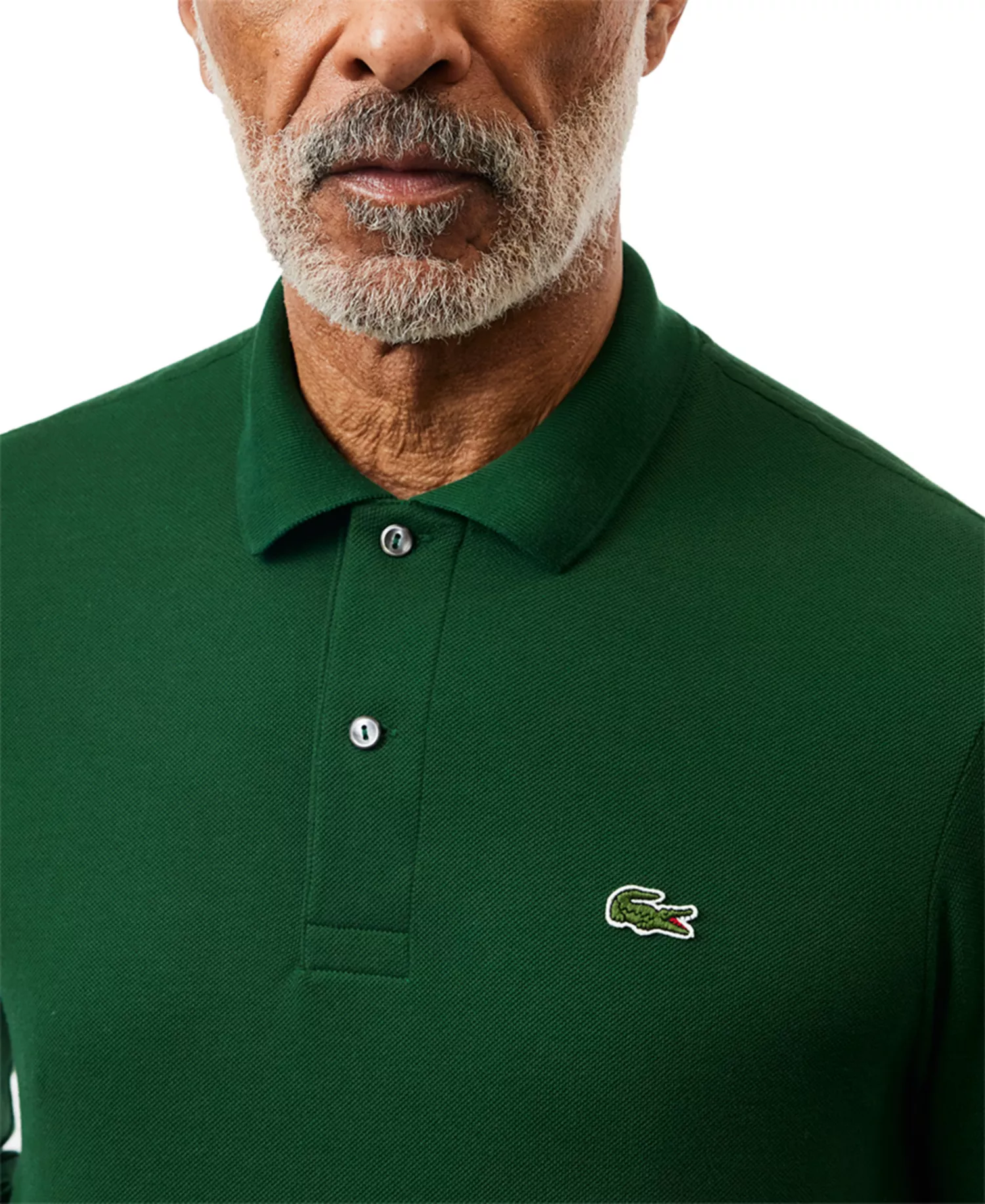 Men's Long Sleeve Pique Polo  - 132 - Green - 2XL