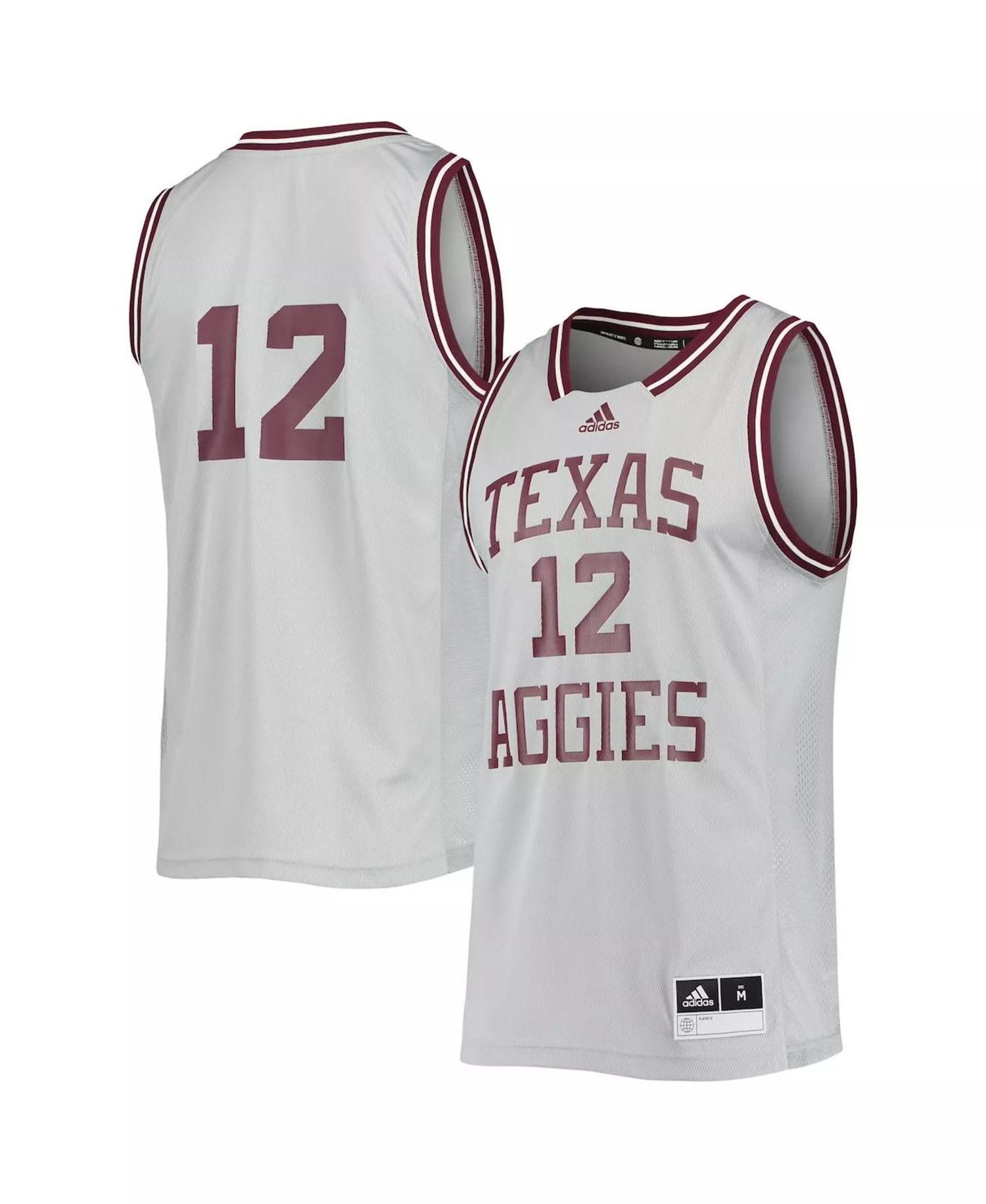 Men's #12 Gray Texas A&M Aggies Reverse Retro Jersey - Gray - 2XL