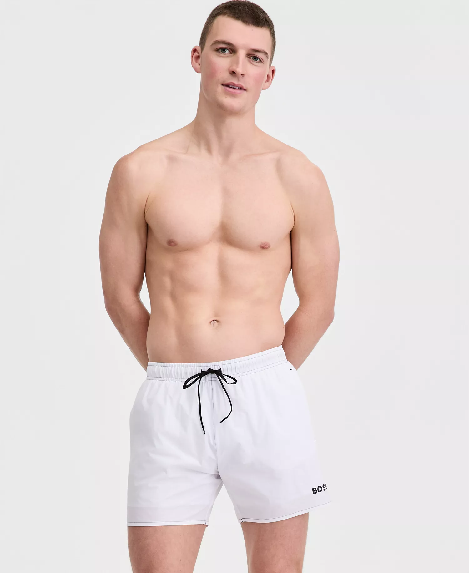 BOSS by Men's Bay 5" Stretch Swim Trunks - Black - 2XL