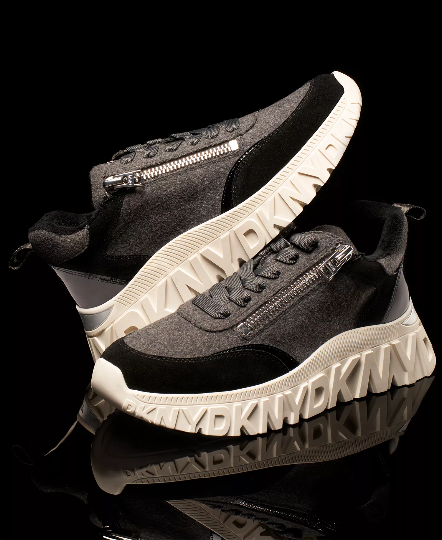 Women's Lakelyn Zip Platform Sneakers - Black - 7.5M