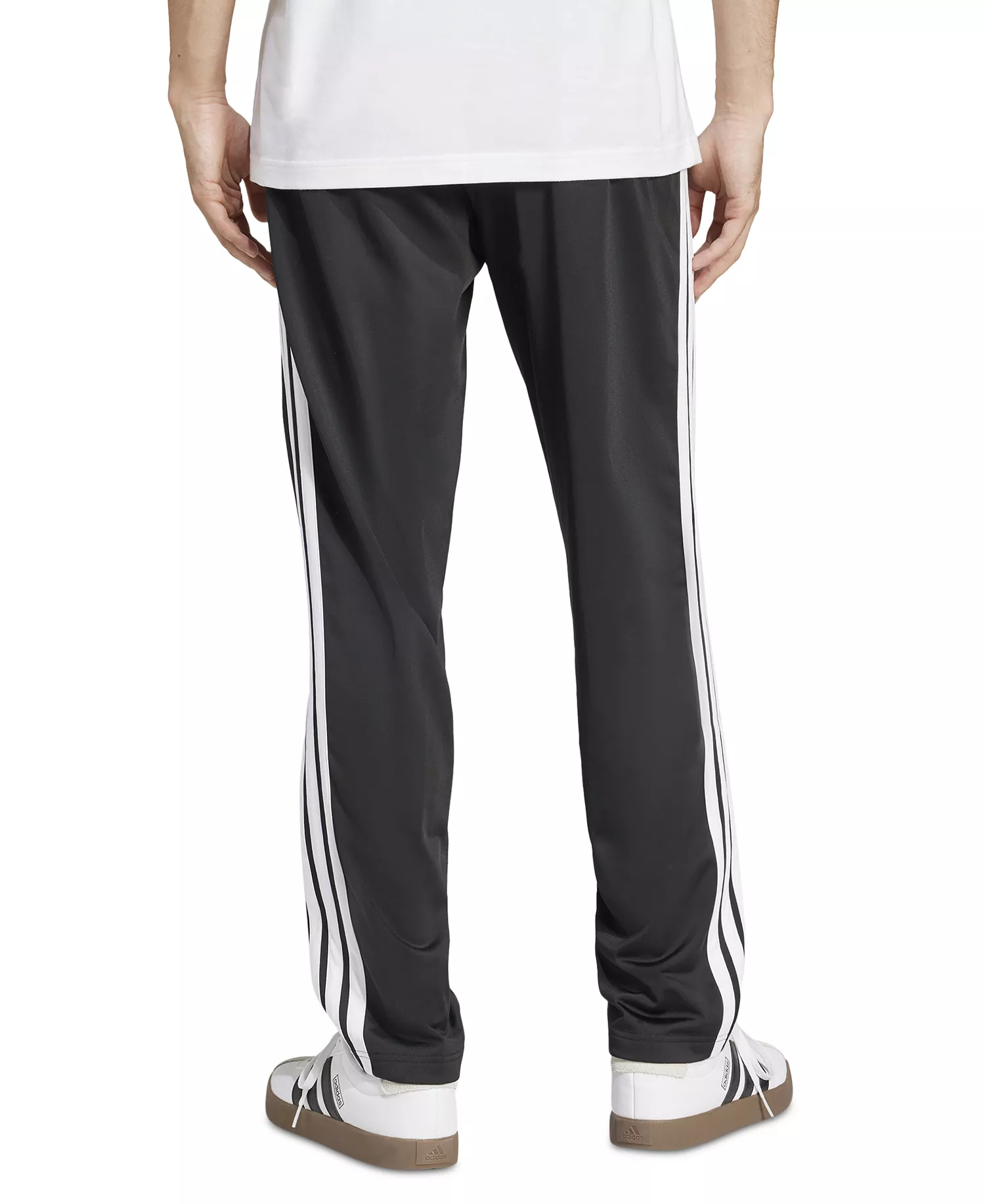 Men's 3-Stripes Regular Open Hem Track Pants - Black - 2XL