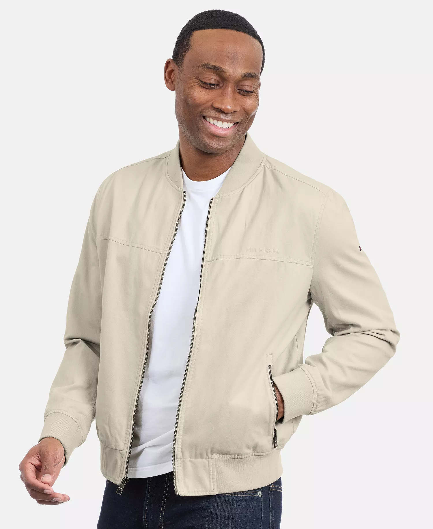 Men's Collared Bomber Jacket - Camel - 2XL