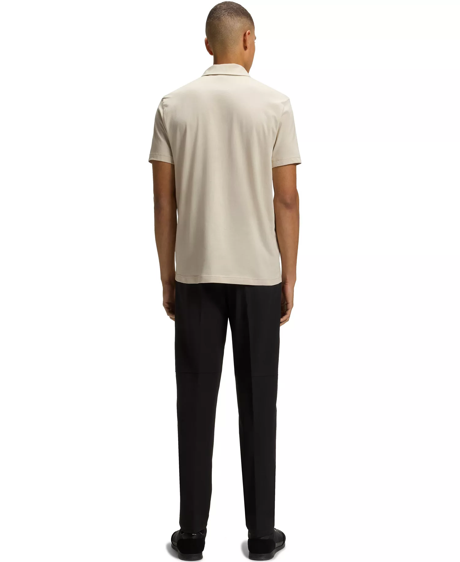 Men's Hopsack Panelling Paddy Polo Shirt - Open Beige - 2XL