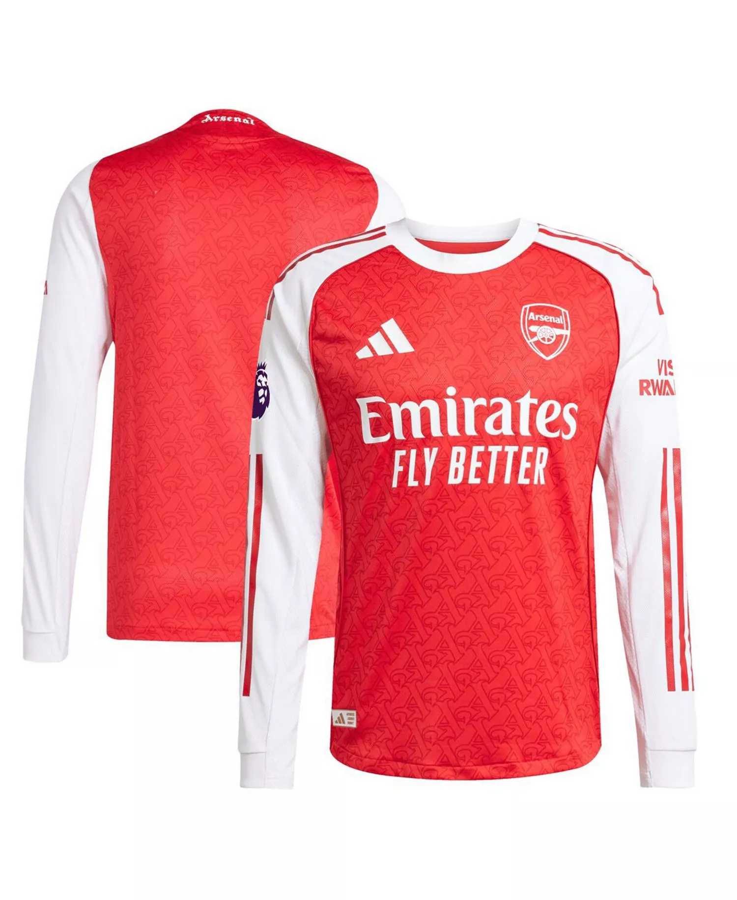 Men's Red Arsenal 2025/26 Home Authentic Long Sleeve Jersey - Red - 2XL