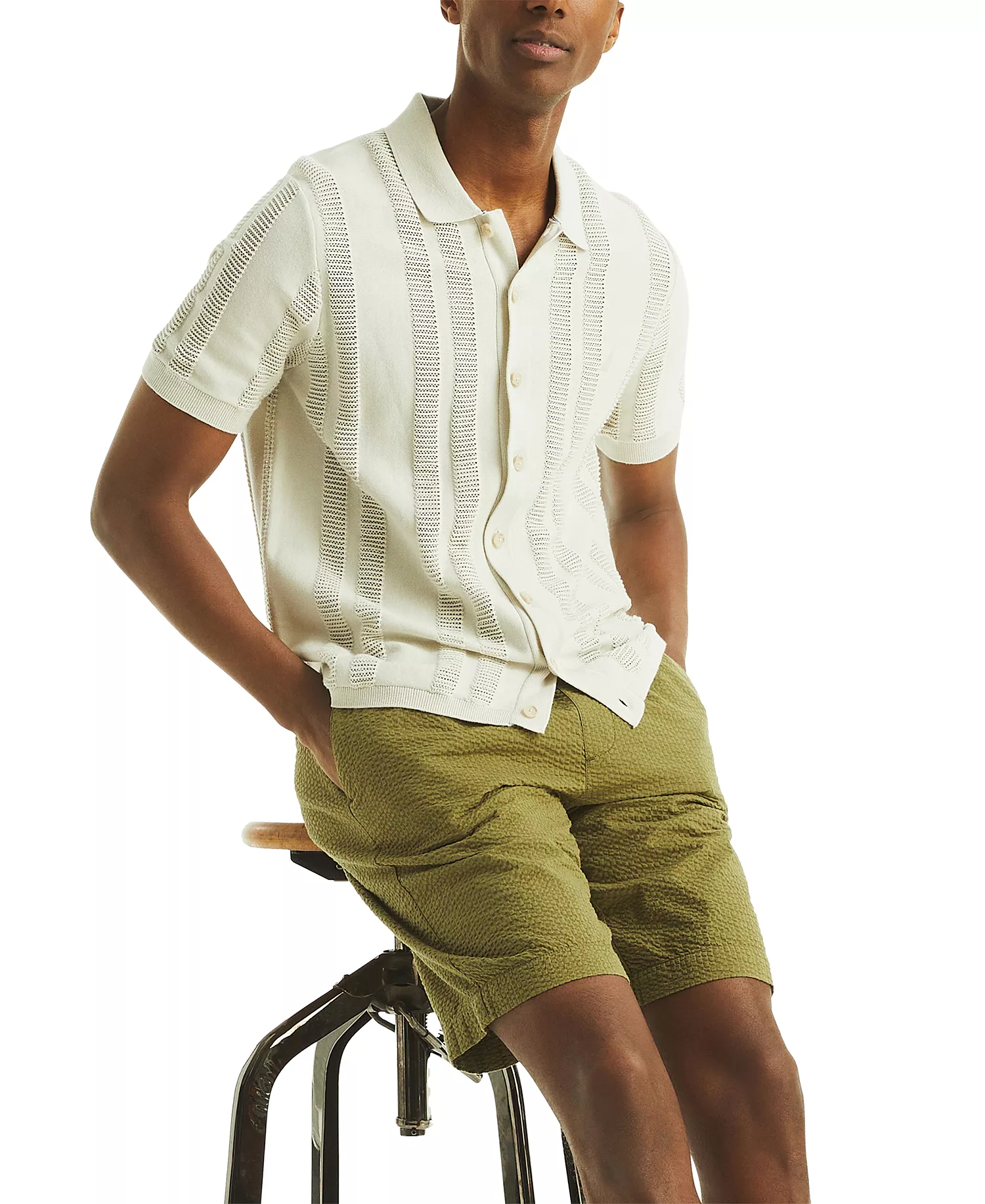 Men's Seersucker Drawstring 9.5" Shorts - Cape Olive - L