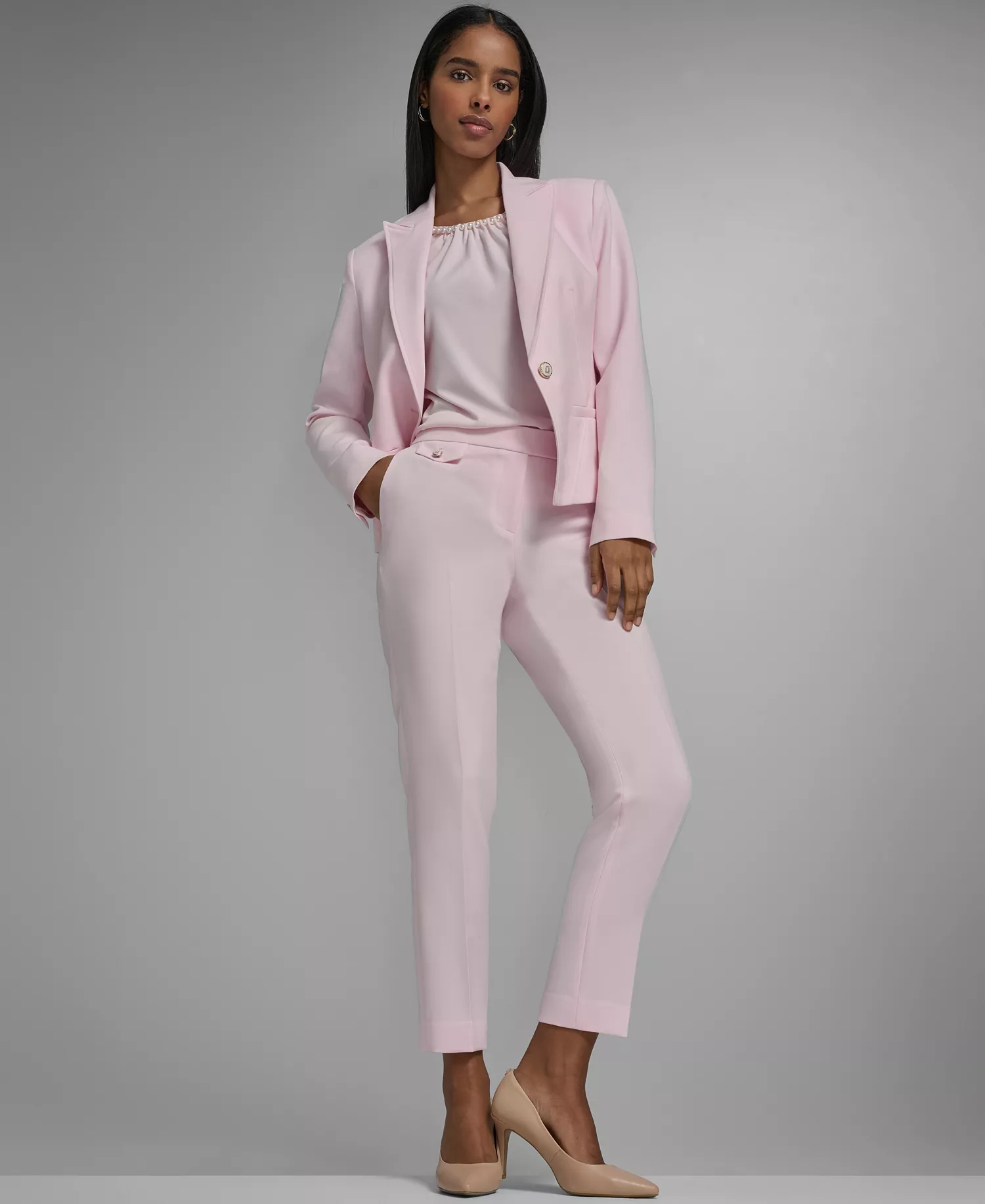 Women's Collared Woven Jacket - Ballet Slipper - 0