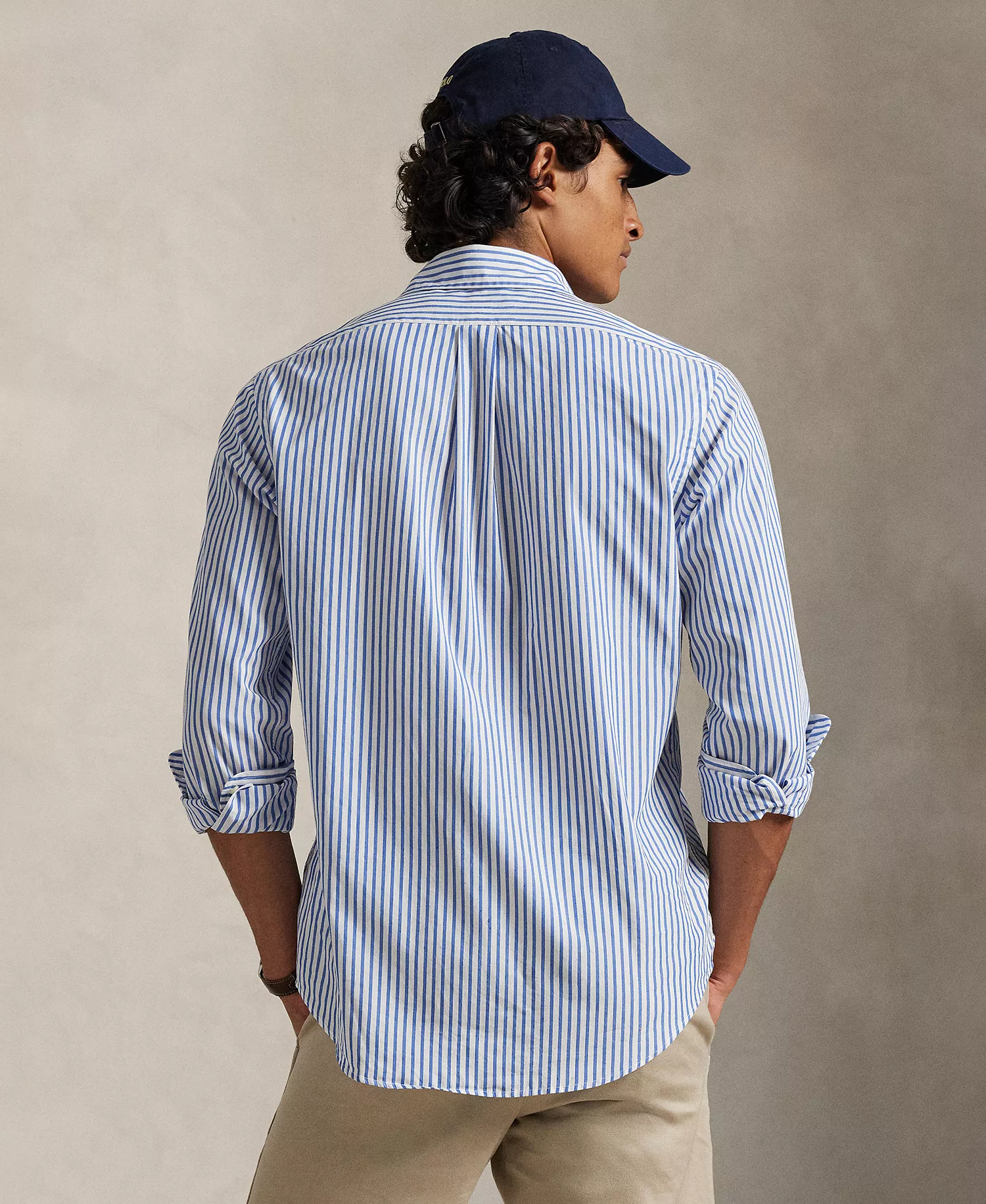 Men's Classic-Fit Striped Broadcloth Shirt - White/Blue - 2XL