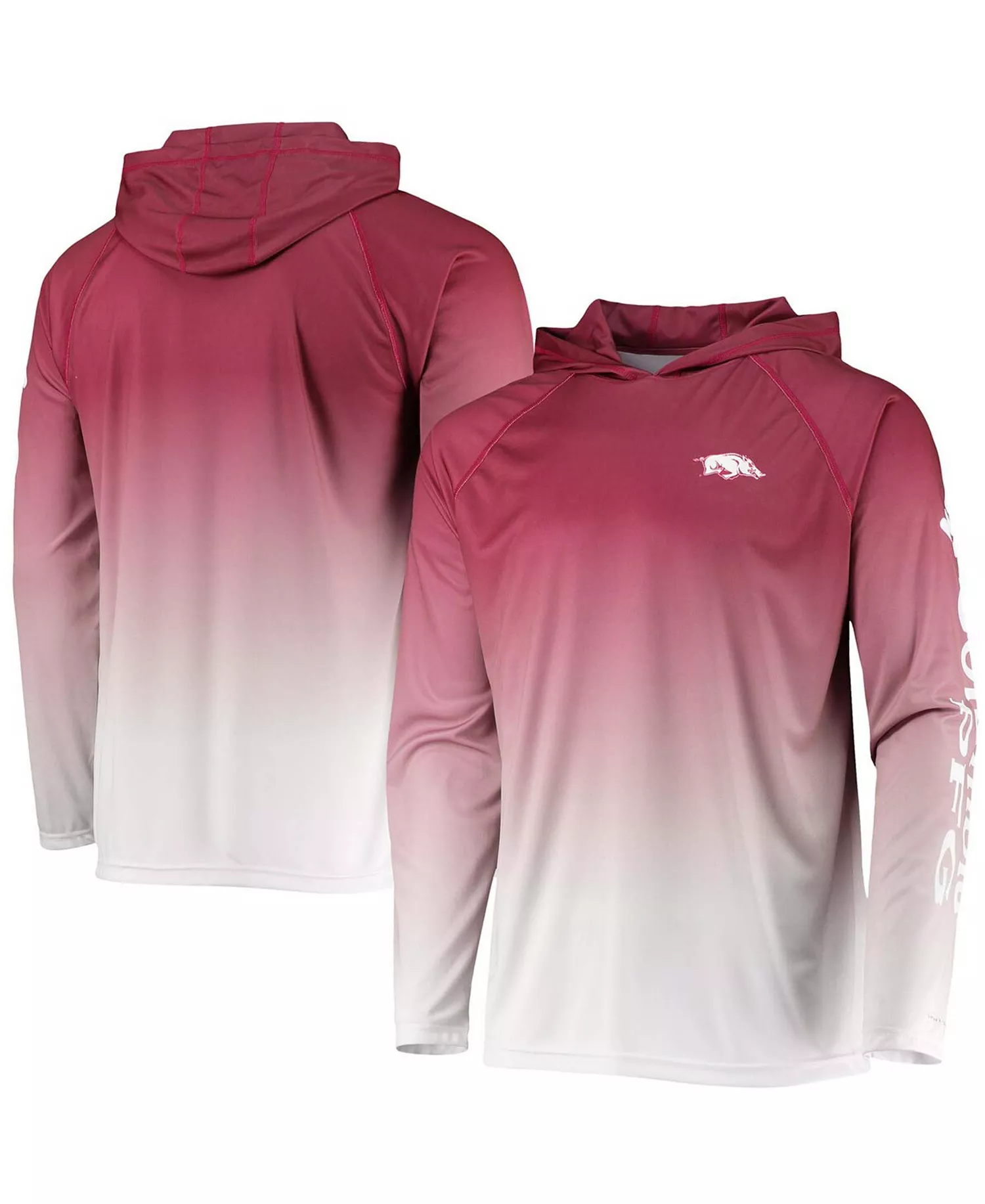 Men's Cardinal Arkansas Razorbacks Terminal Tackle Omni-Shade UPF 50 Long Sleeve Hooded T-shirt - Cardinal - M