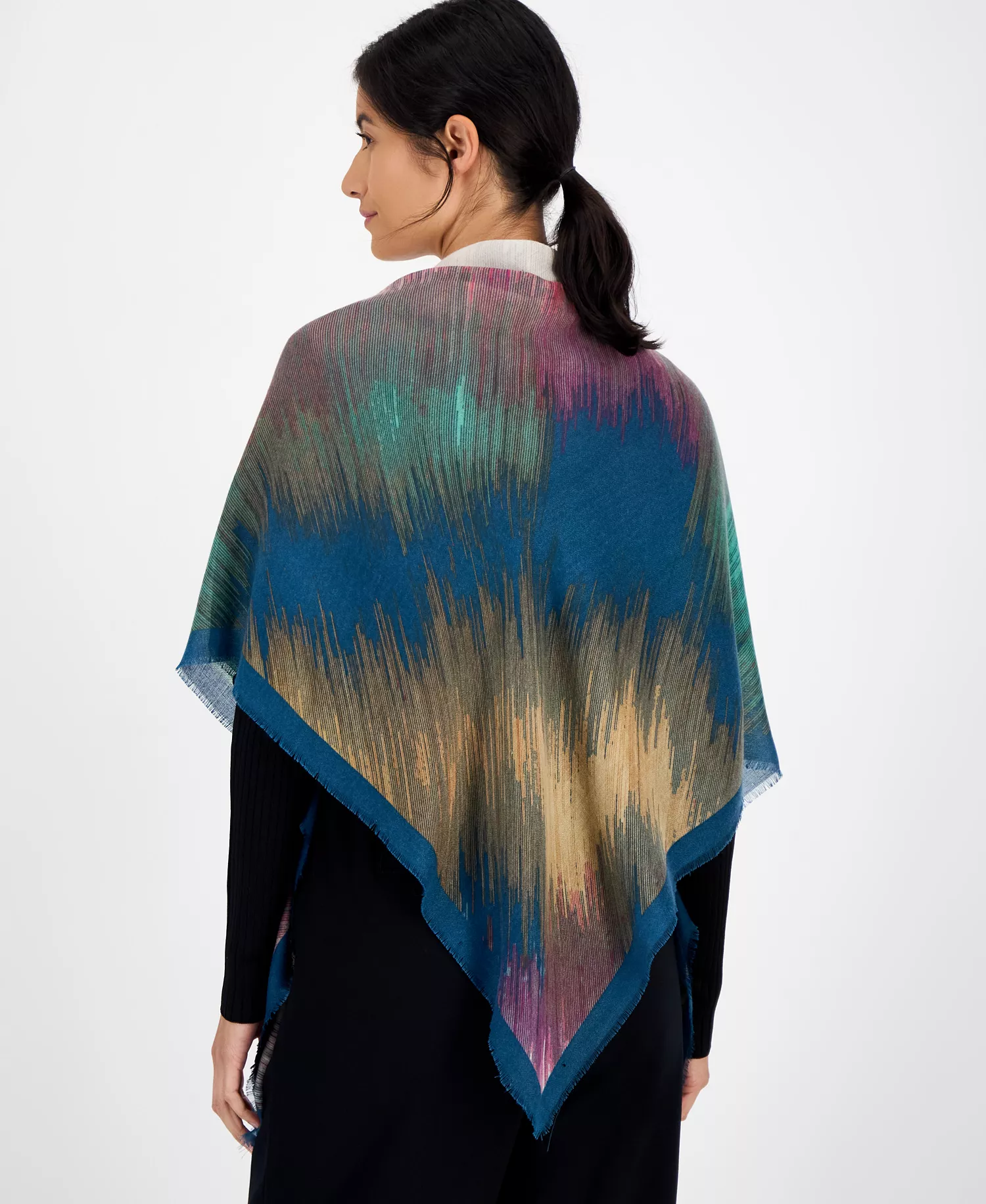 Blur Dye-Print Square Scarf, Macy's Exclusive - Teal Multi - ONE SIZE