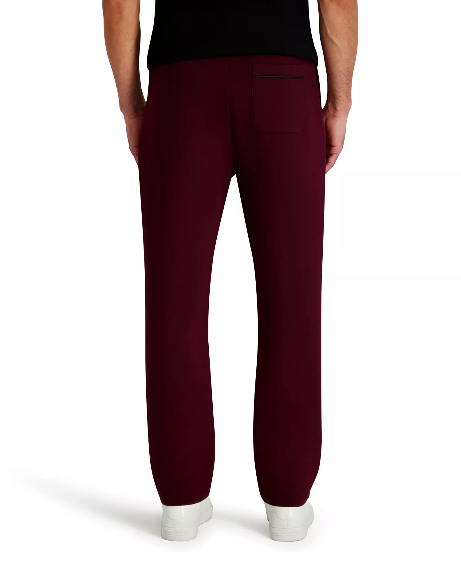 Men's Drawstring Waistband Pants - Wine - L