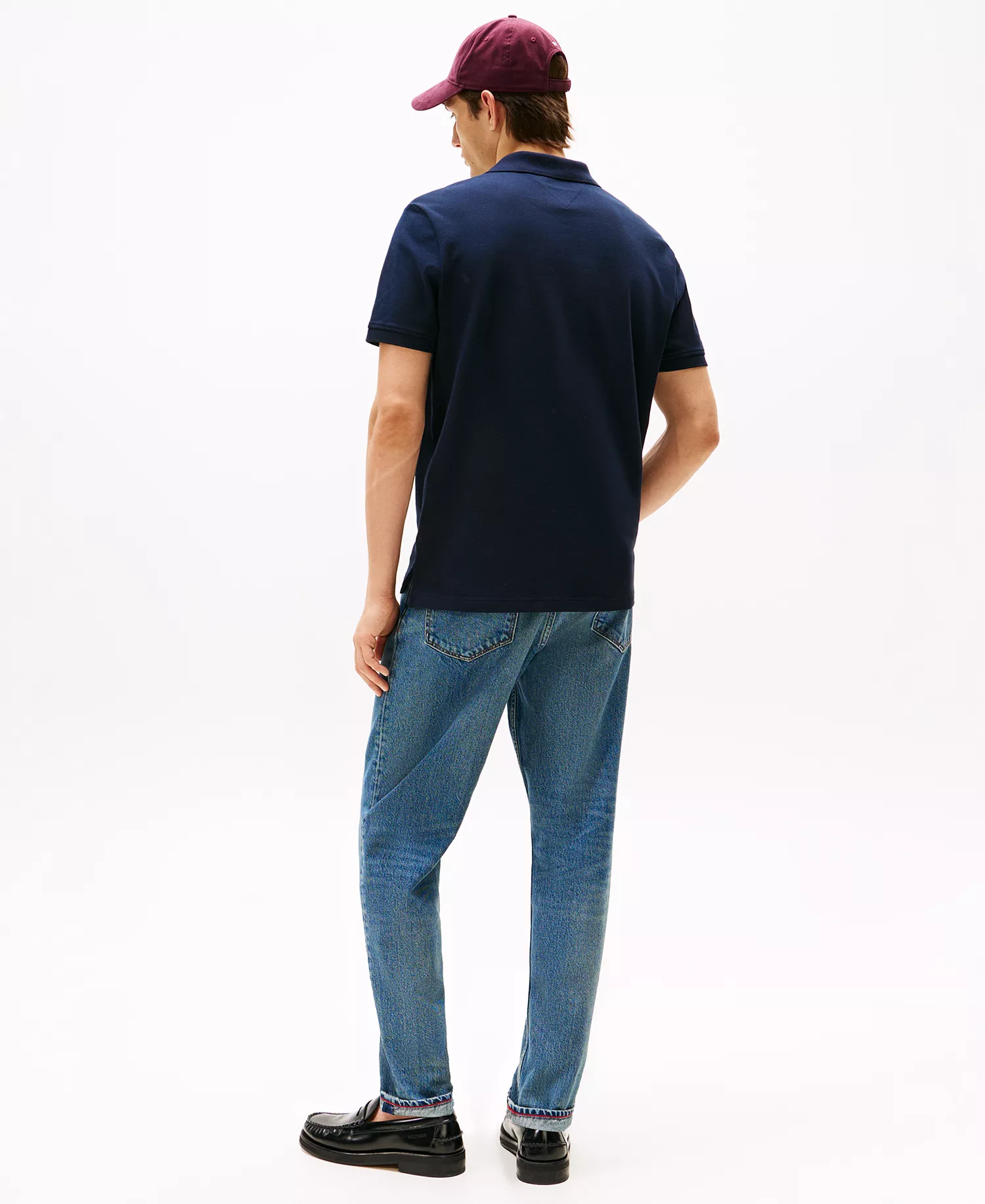 Men's Regular Fit Plaid Placket Interest Pique Polo Shirt - Desert Sky - L