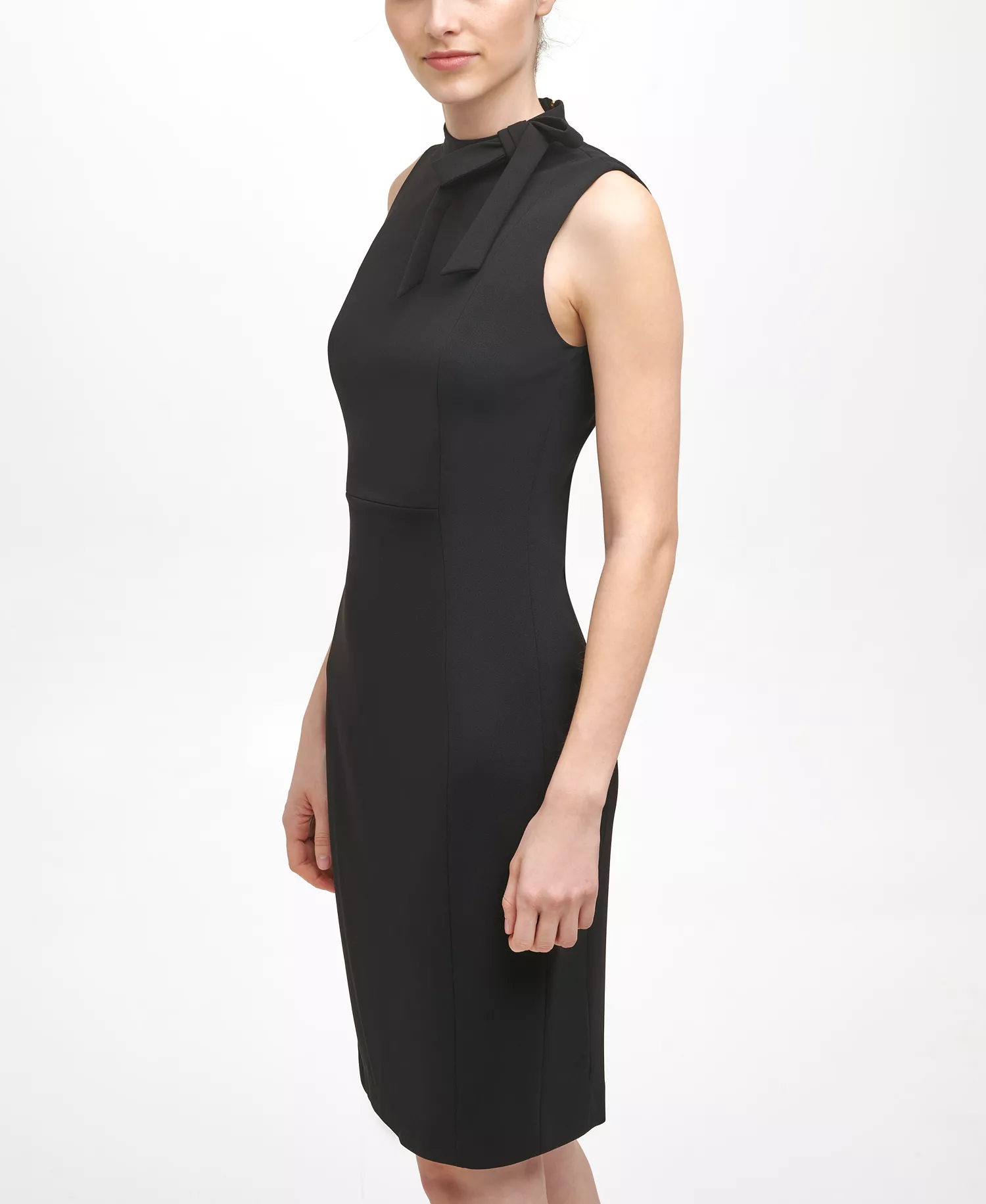 Women's Mock Neck Short Dress - Black - 10