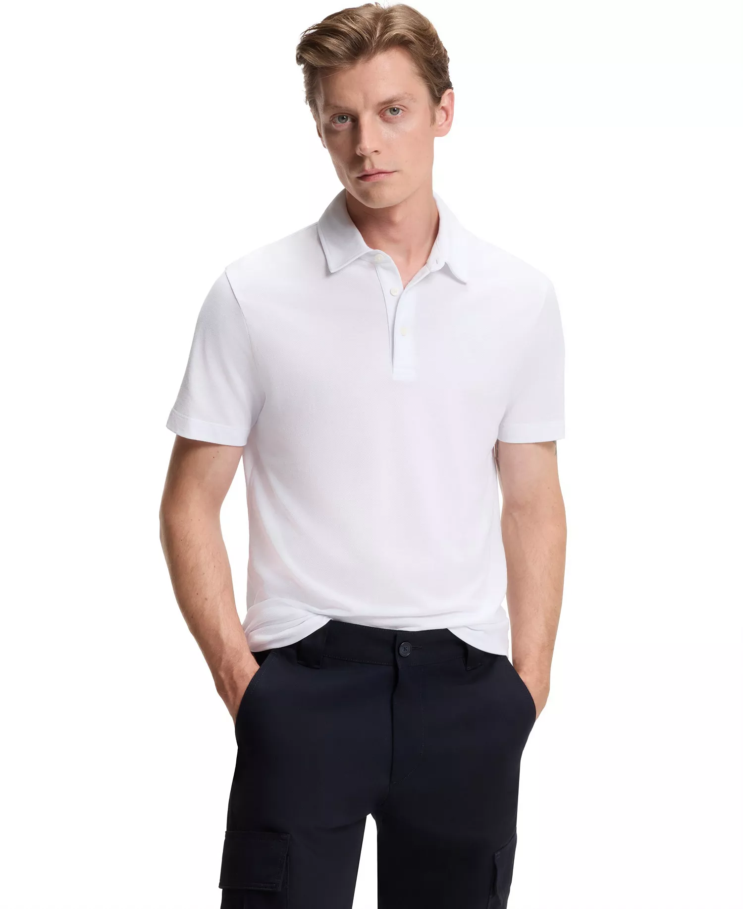 BECKHAM x BOSS Men's Cotton Silk Polo Shirt - White - 2XL