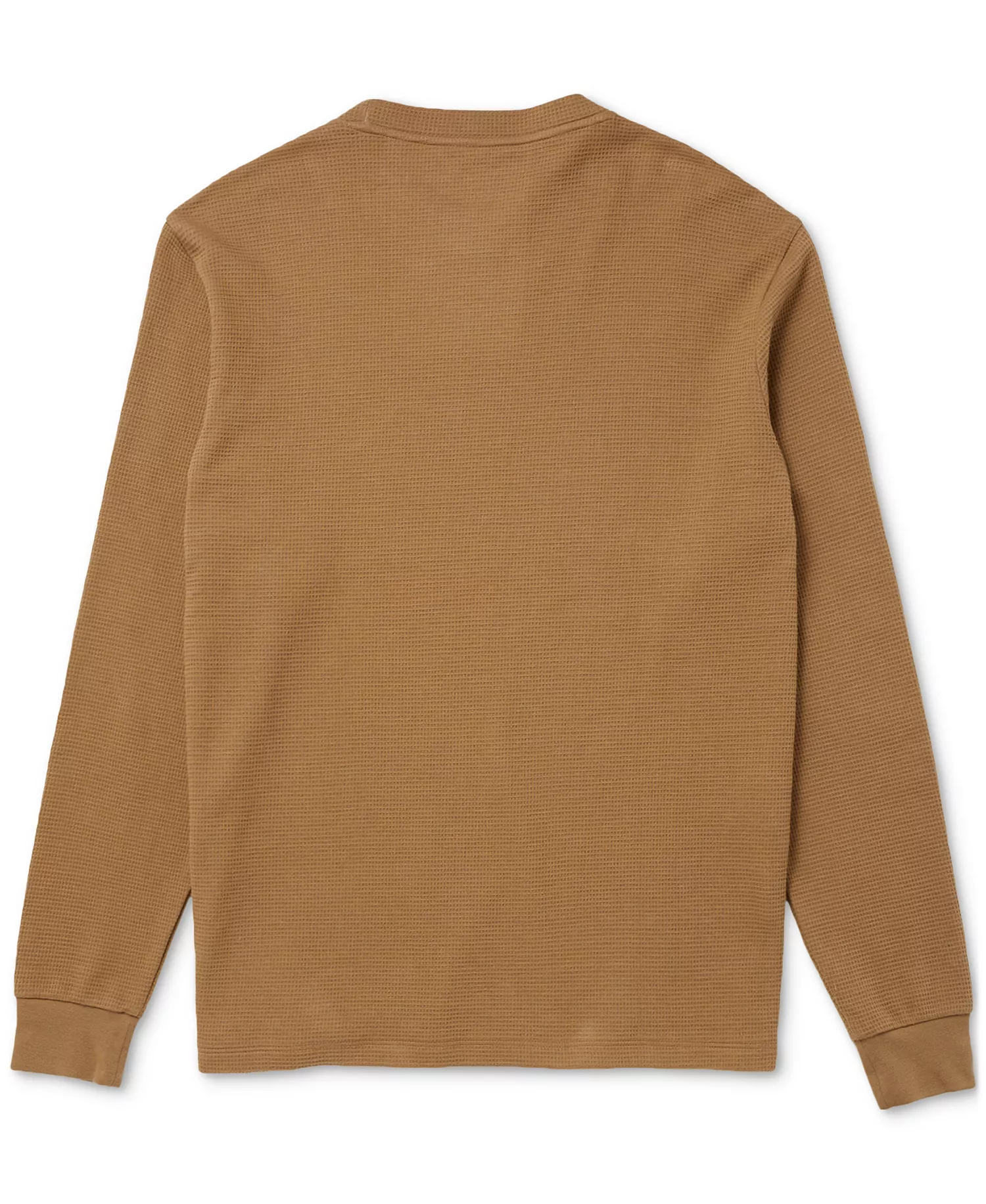Men's Waffle-Knit Thermal Sleep Shirt - Beige - L