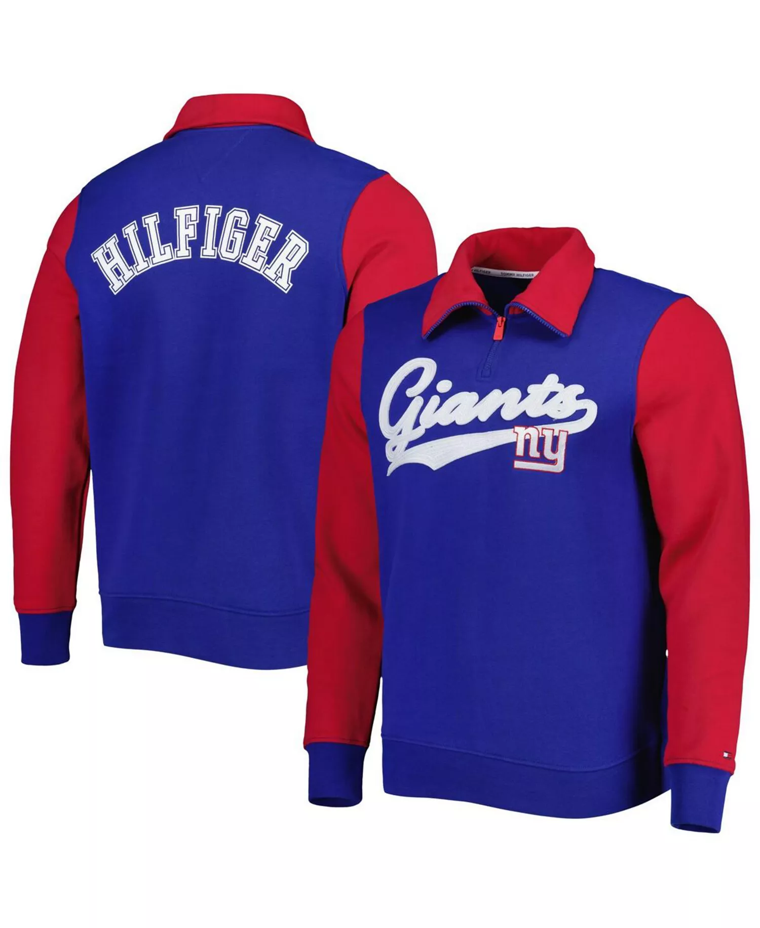 Men's Royal, Red New York Giants Aiden Quarter-Zip Top - Royal, Red - L